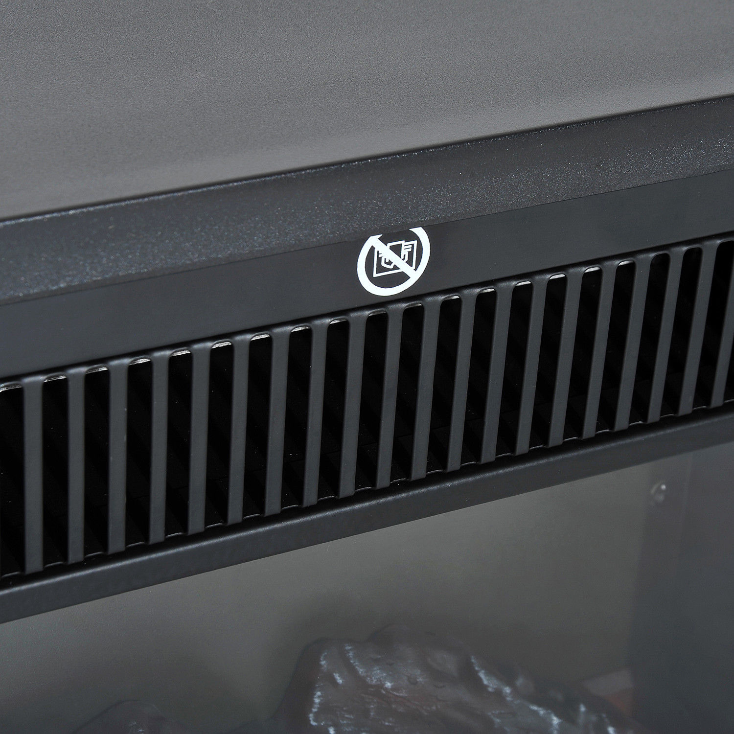 Elektrokamin Elektrischer Kamin Kaminofen Standkamin mit Flammeneffekt 600/1200W, Metall, Schwarz, 34x17x31 cm