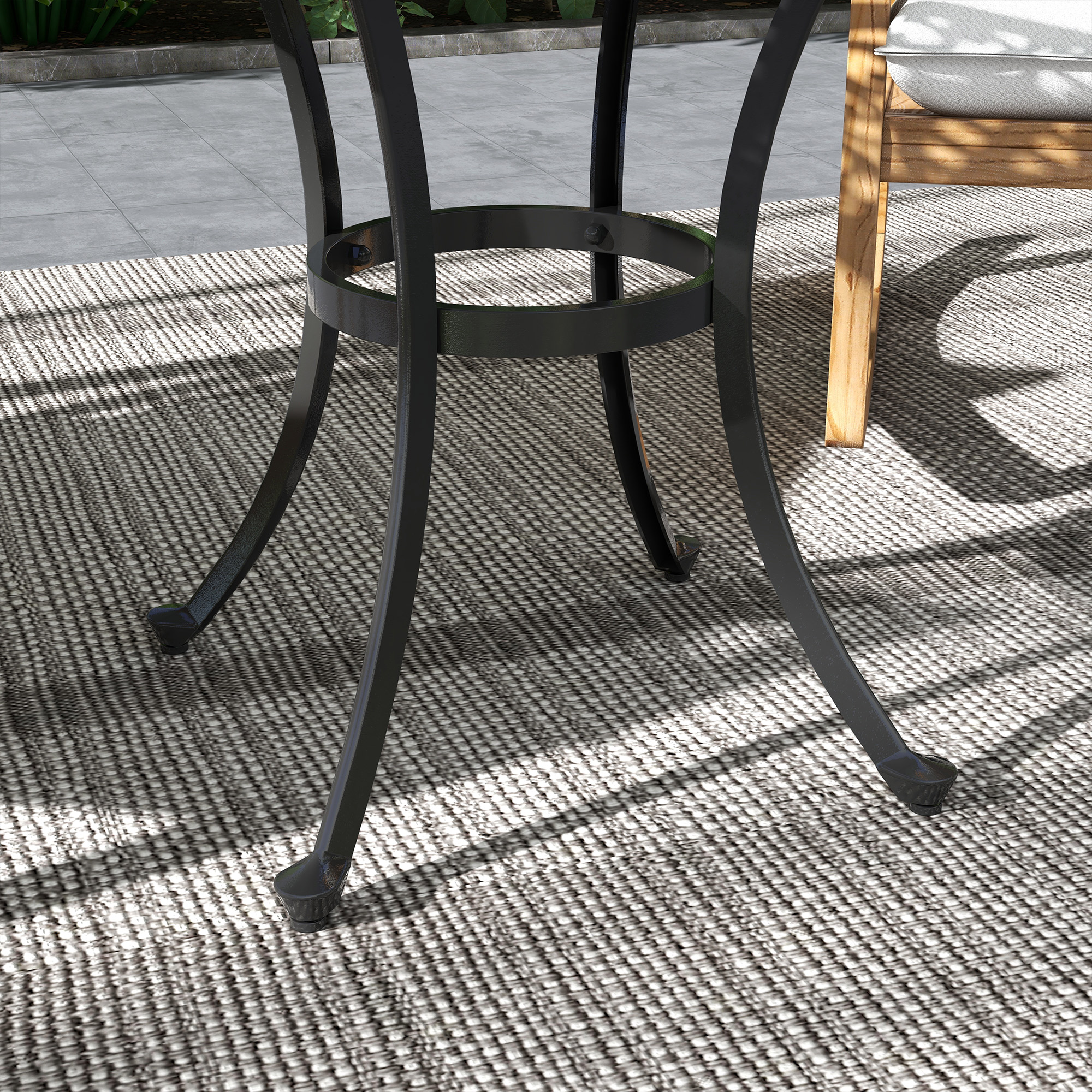 Gartentisch Loungetisch Balkontisch, Vintage-Design, 60 x 60 x 53 cm, Schwarz