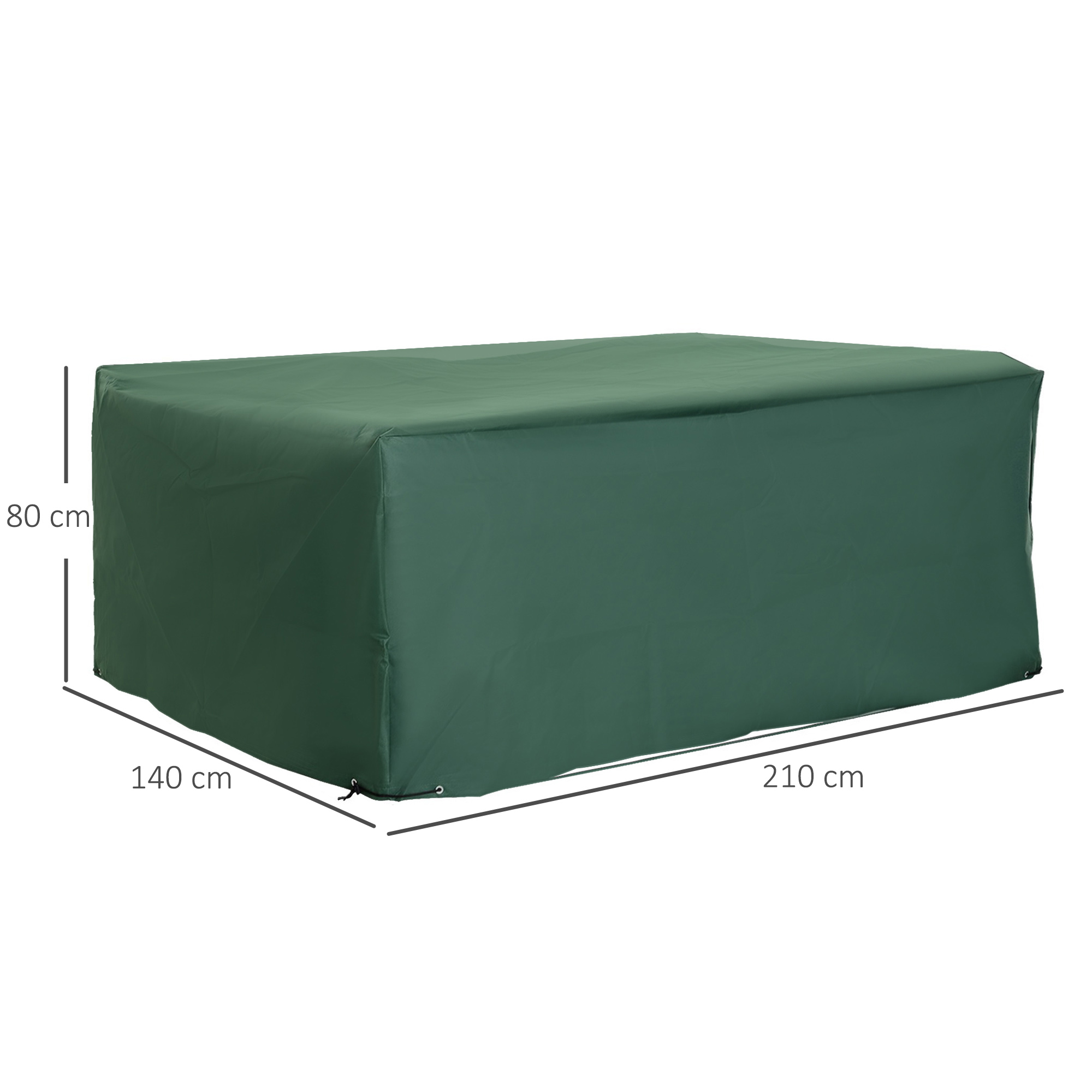 Schutzhülle Abdeckung Abdeckhaube für Gartenmöbel 600D-Oxford Grün 210 x 140 x 80 cm