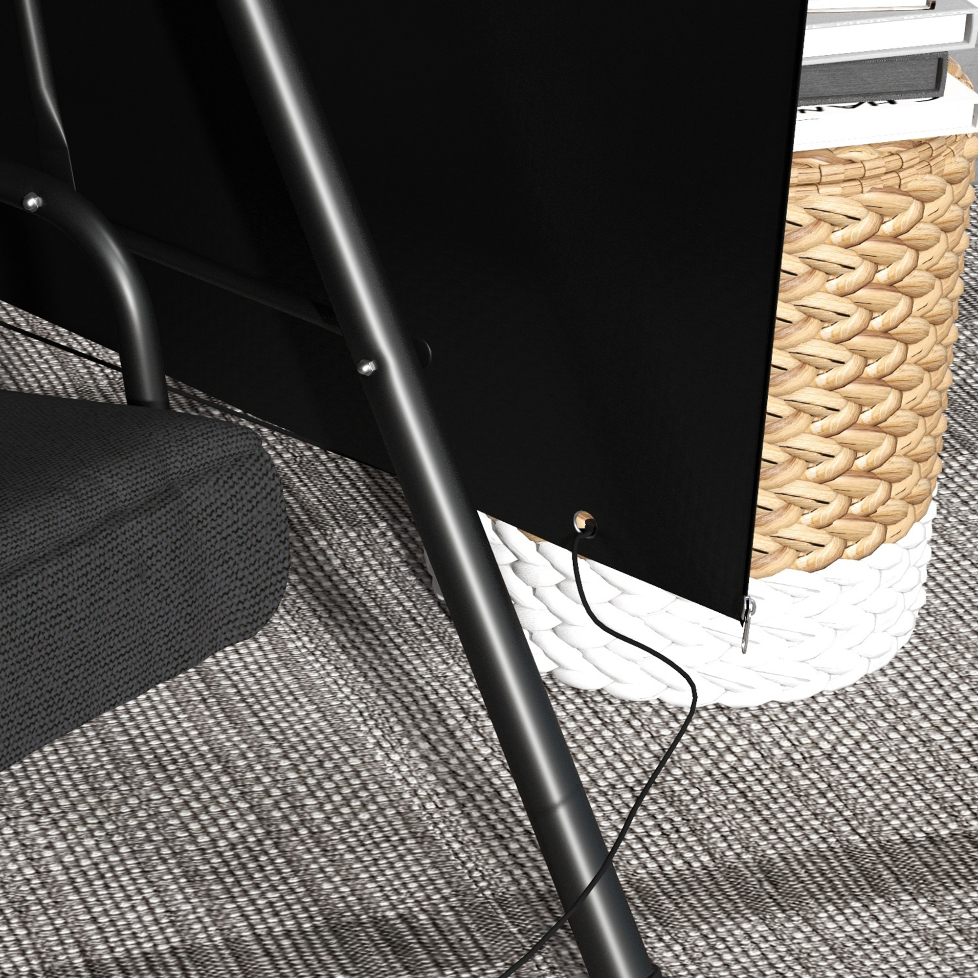 Gartenmöbelabdeckung Abdeckung Schutzhülle für Outdoor-Möbel, 215 cm x 155 cm x 150 cm, Schwarz