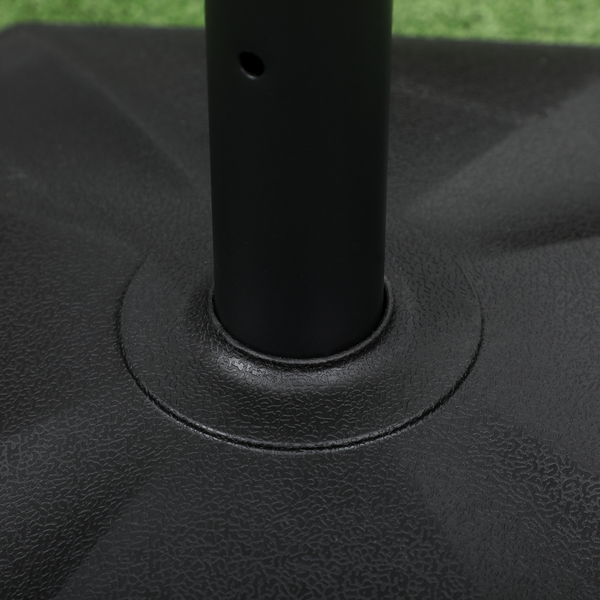 Schirmständer, 18 kg, Zementfüllung, kompakte Form, Kunststoffgehäuse, schwarz, 45,5 x 45,5 x 33 cm