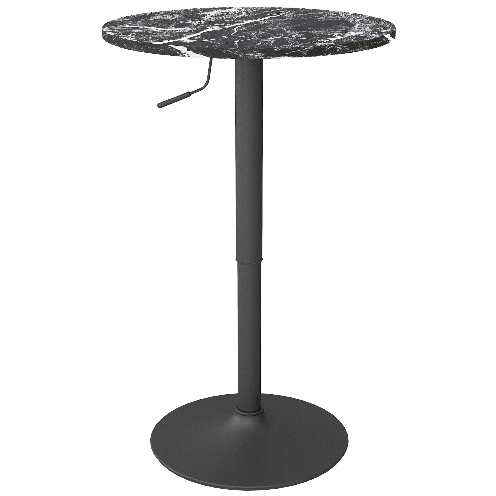 Bartisch für 2 Personen, höhenverstellbar, Marmoroptik, 60 x 60 x 68-93,5 cm, Schwarz Bartisch für 2 Personen, höhenverstellbar, Marmoroptik, 60 x 60 x 68-93,5 cm, Schwarz