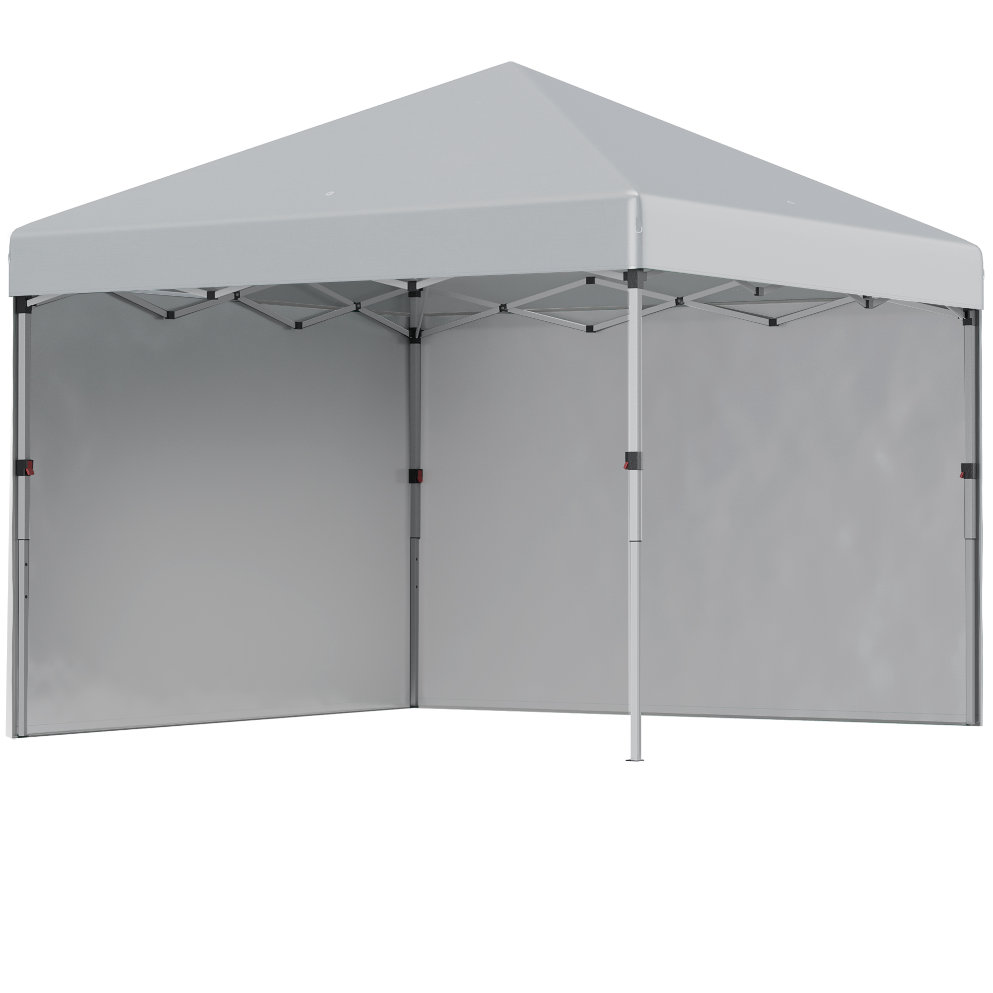 Faltpavillon, zwei Seitenwände, Tragetasche, Stahlrahmen, hellgrau, 3 x 3 x 2,7 m