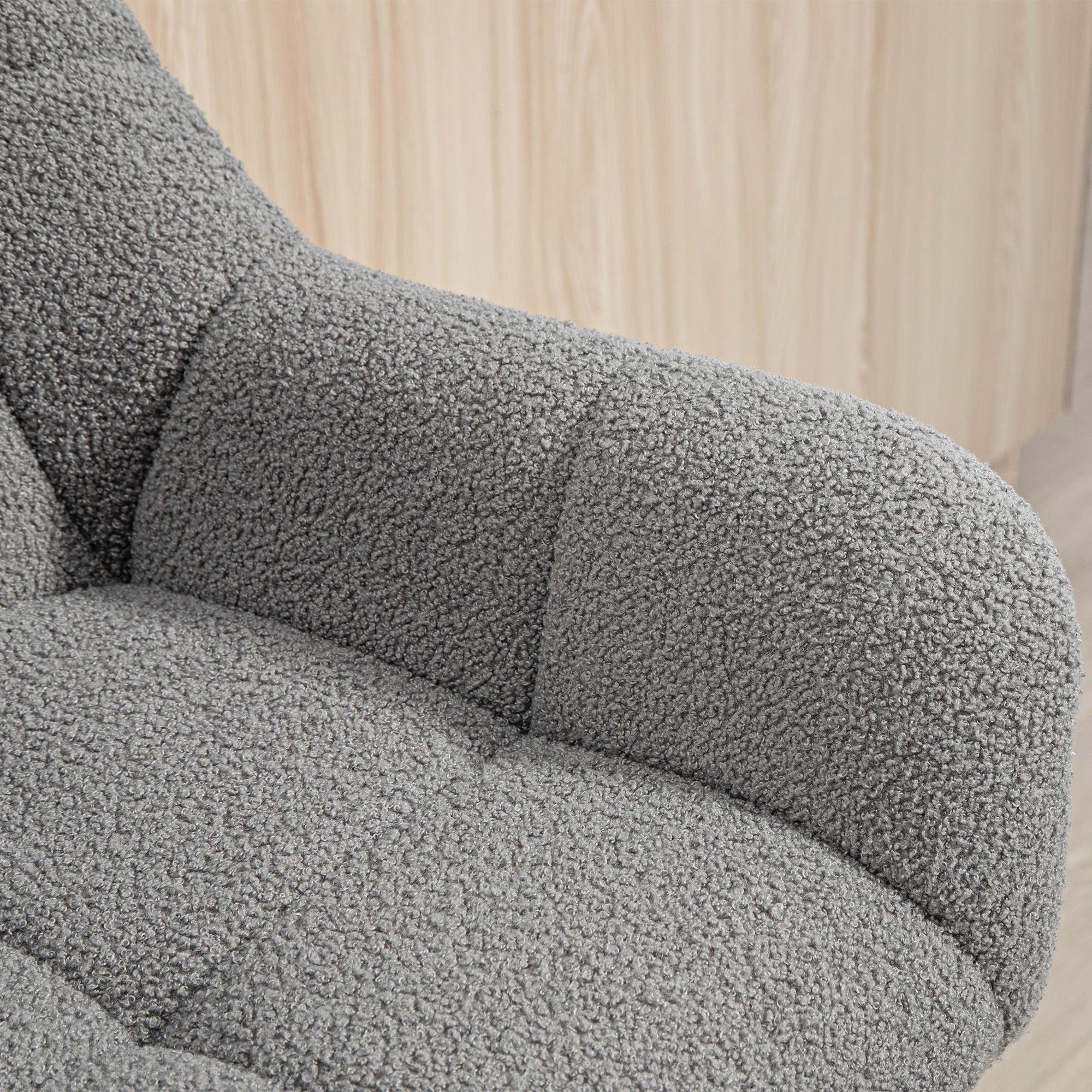 Barhocker 2er-Set Retro-Design höhenverstellbar Fleece-Optik Grau + Schwarz