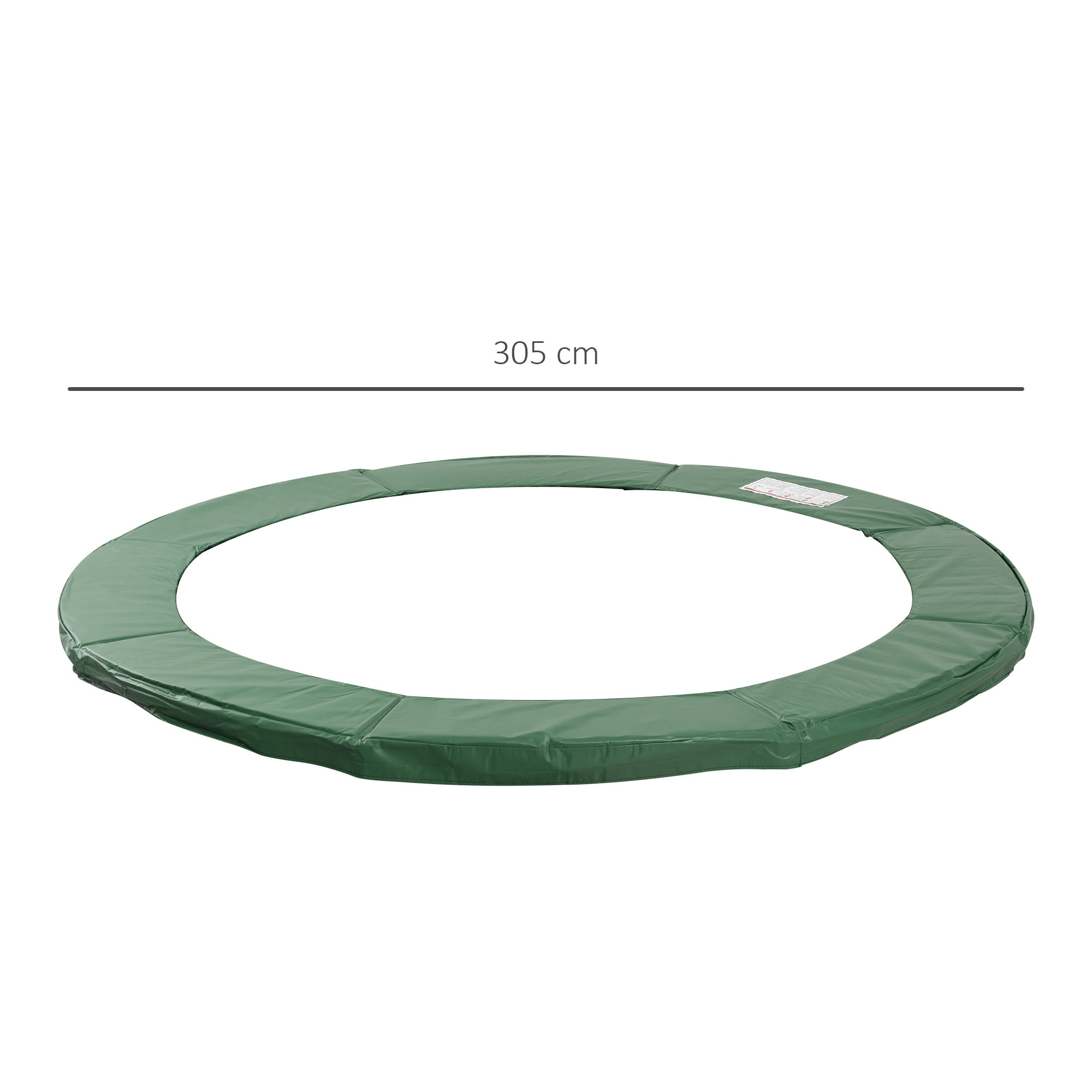 Trampolin Randabdeckung Ø305 cm breit, Reißfest UV-resistent Federabdeckung, Wasserabweisend, Trampolinzubehör Randschutz Sicherheitsnetz Ersatzteile für Gartentrampoline, Grün