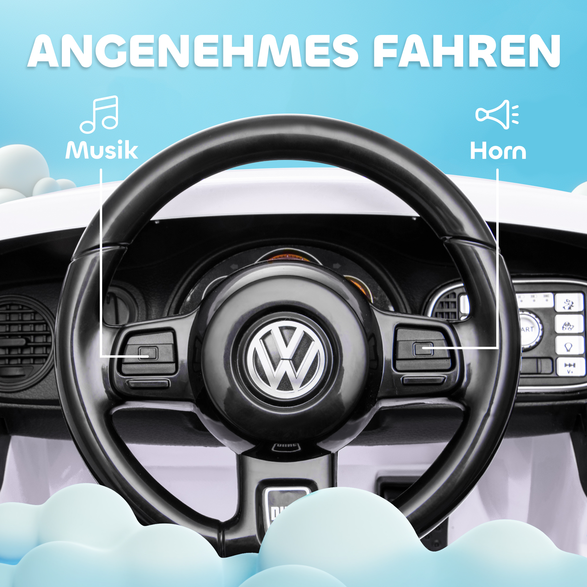 Kinderfahrzeug VW Käfer, weiß