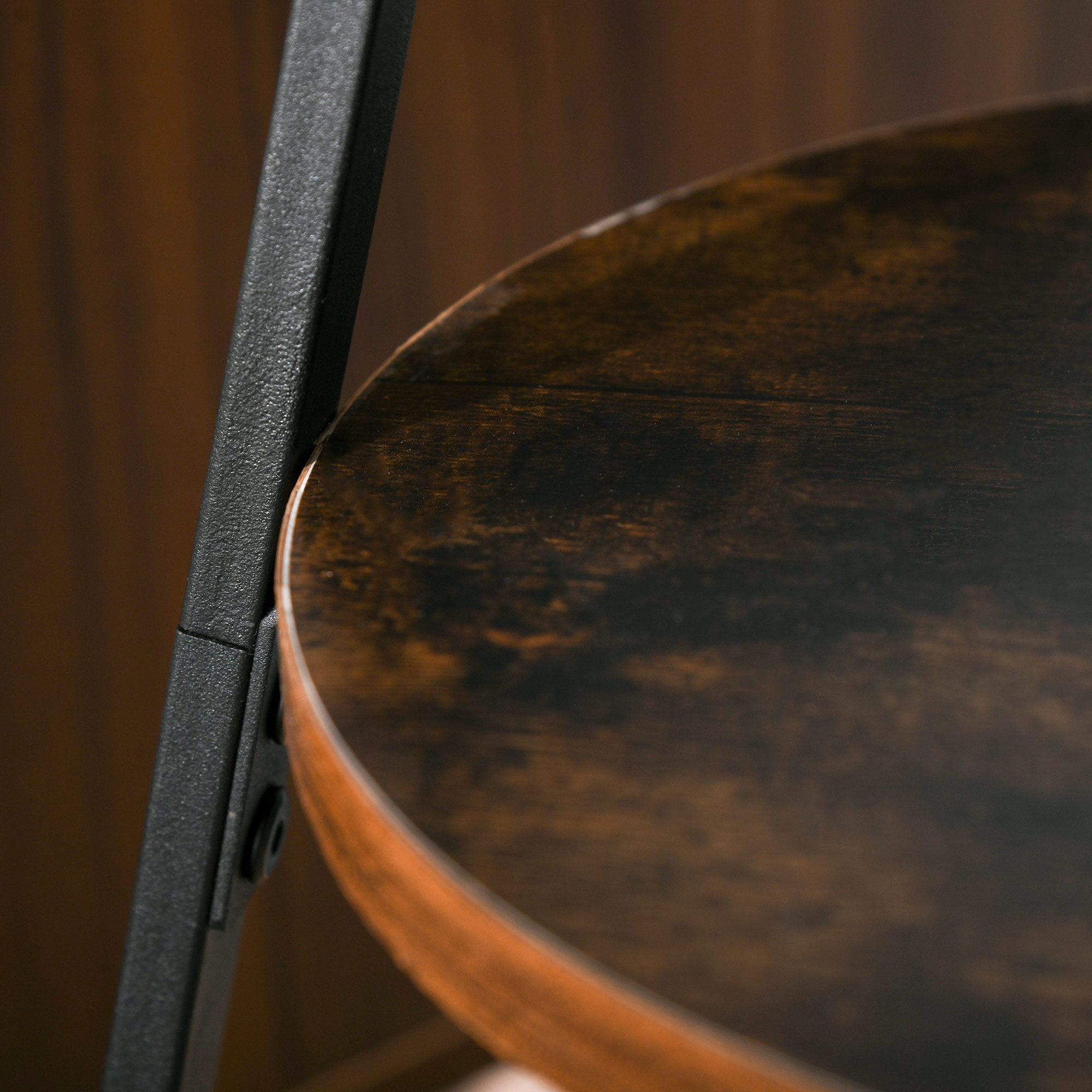 Garderobenständer im Skandidesign, Kleiderständer, 7 Kleiderhaken, Schwarz + Braun