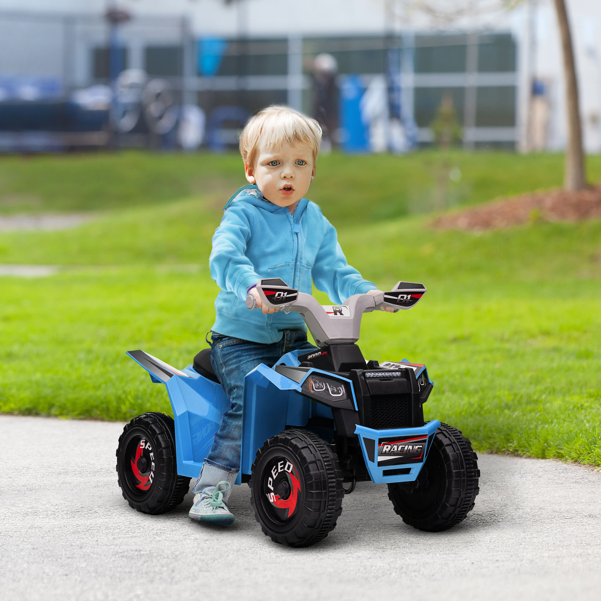 Elektro-Kinderquad, 2,5 km/h, Vorwärts- & Rückwärtsgang, für 18-36 Monate, Blau