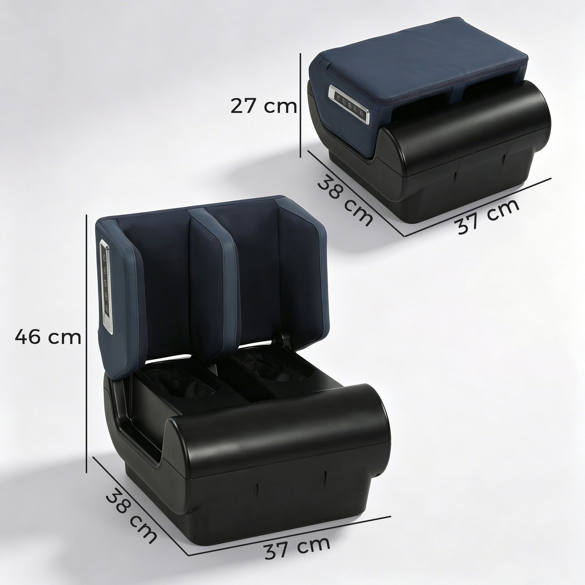 2-in-1 Beinmassagegerät mit Wärme, Luftkompression, Timer, 3 Modi & Intensitäten, Blau und Schwarz