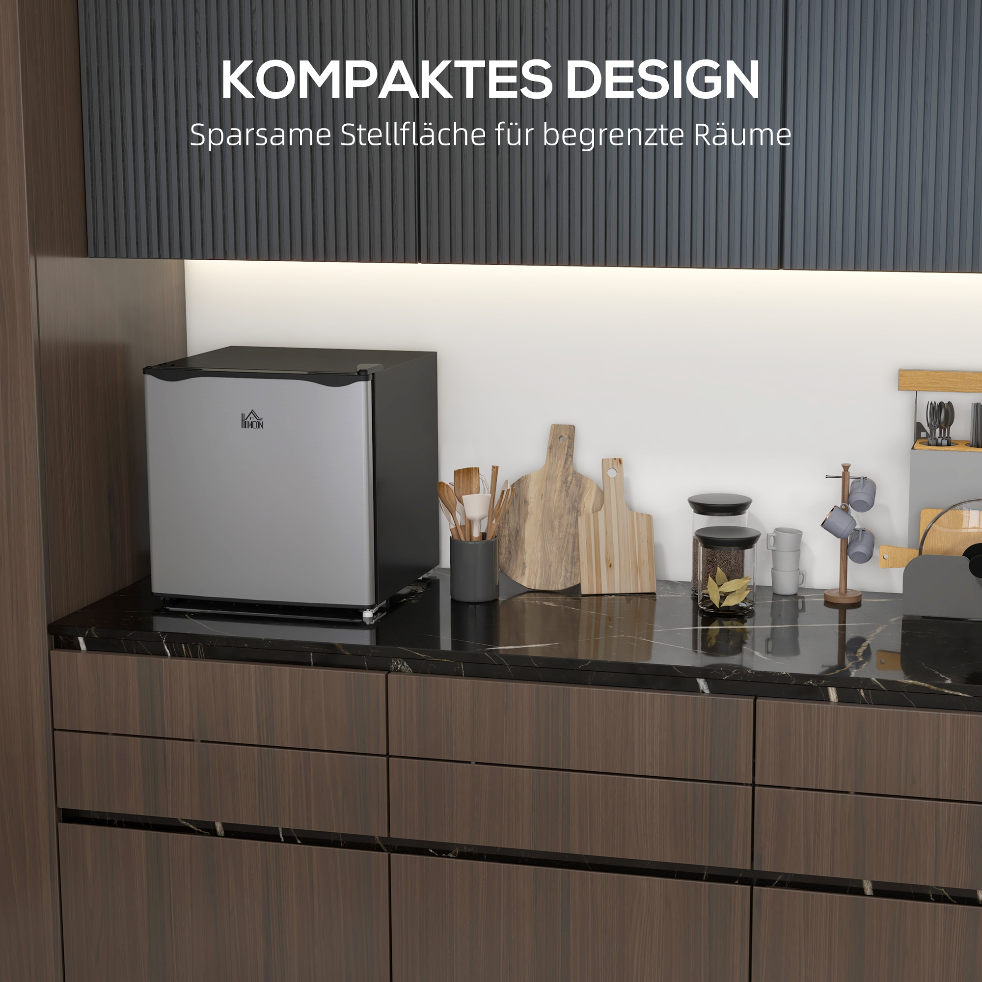 Mini-Gefrierschrank, 35 L Minikühlschrank, -14 bis -24?, 5-stufige Temperaturregelung, 47 x 44,2 x 48,8 cm, Silber