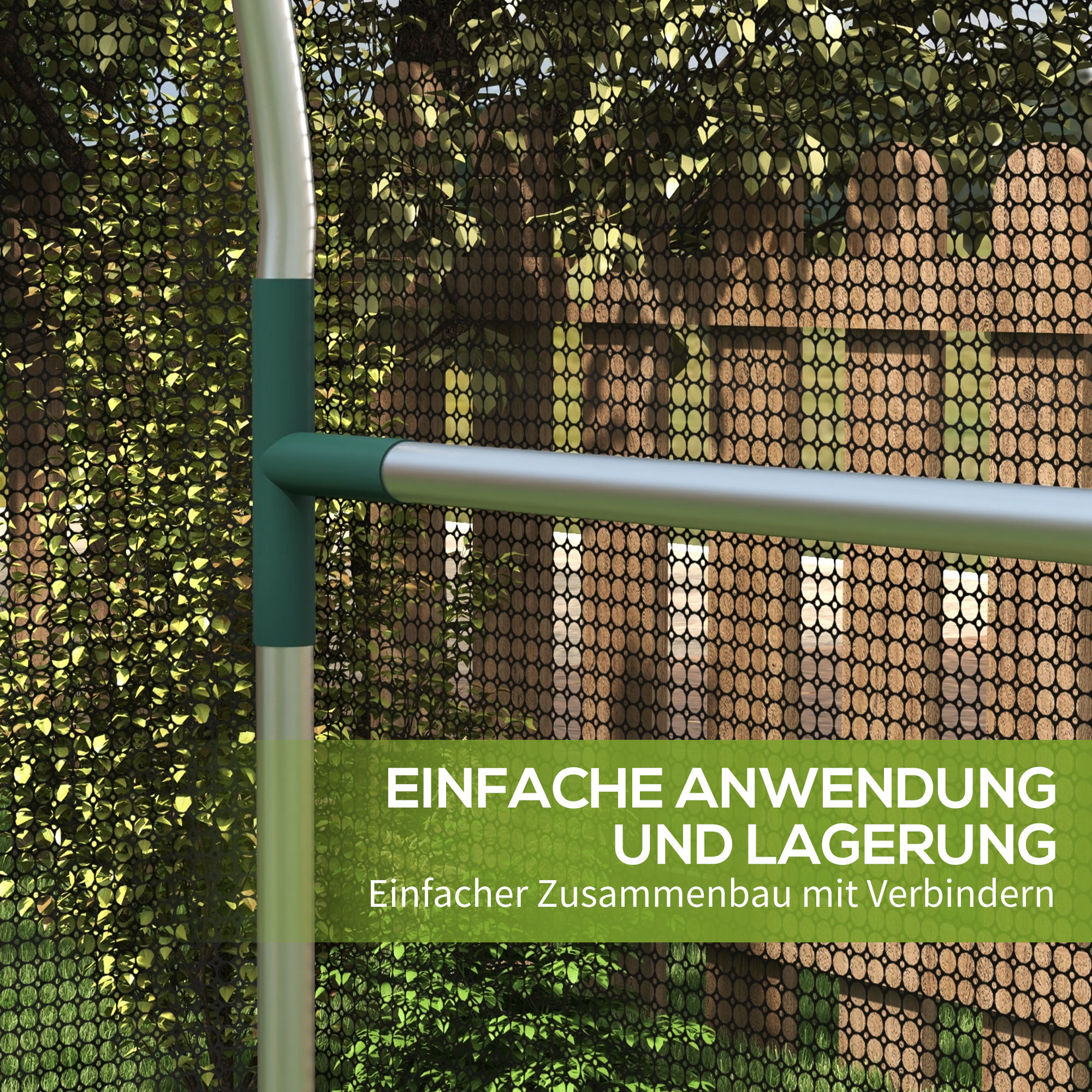 Vogelschutznetz, Pflanzenschutz, robust, Tür mit Reißverschluss, 120x120x188 cm, Schwarz/Silber