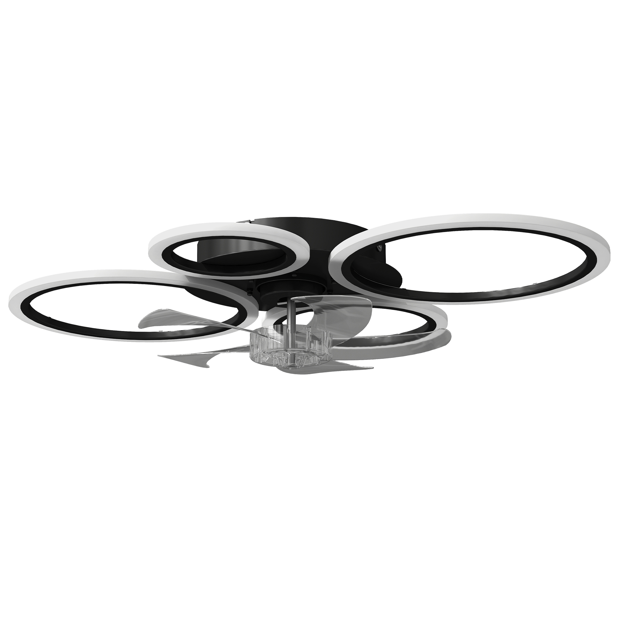 Deckenventilator mit Licht und Fernbedienung, 77 cm LED-Deckenventilator mit 3 Lichtfarben, 6 Geschwindigkeiten, Timer
