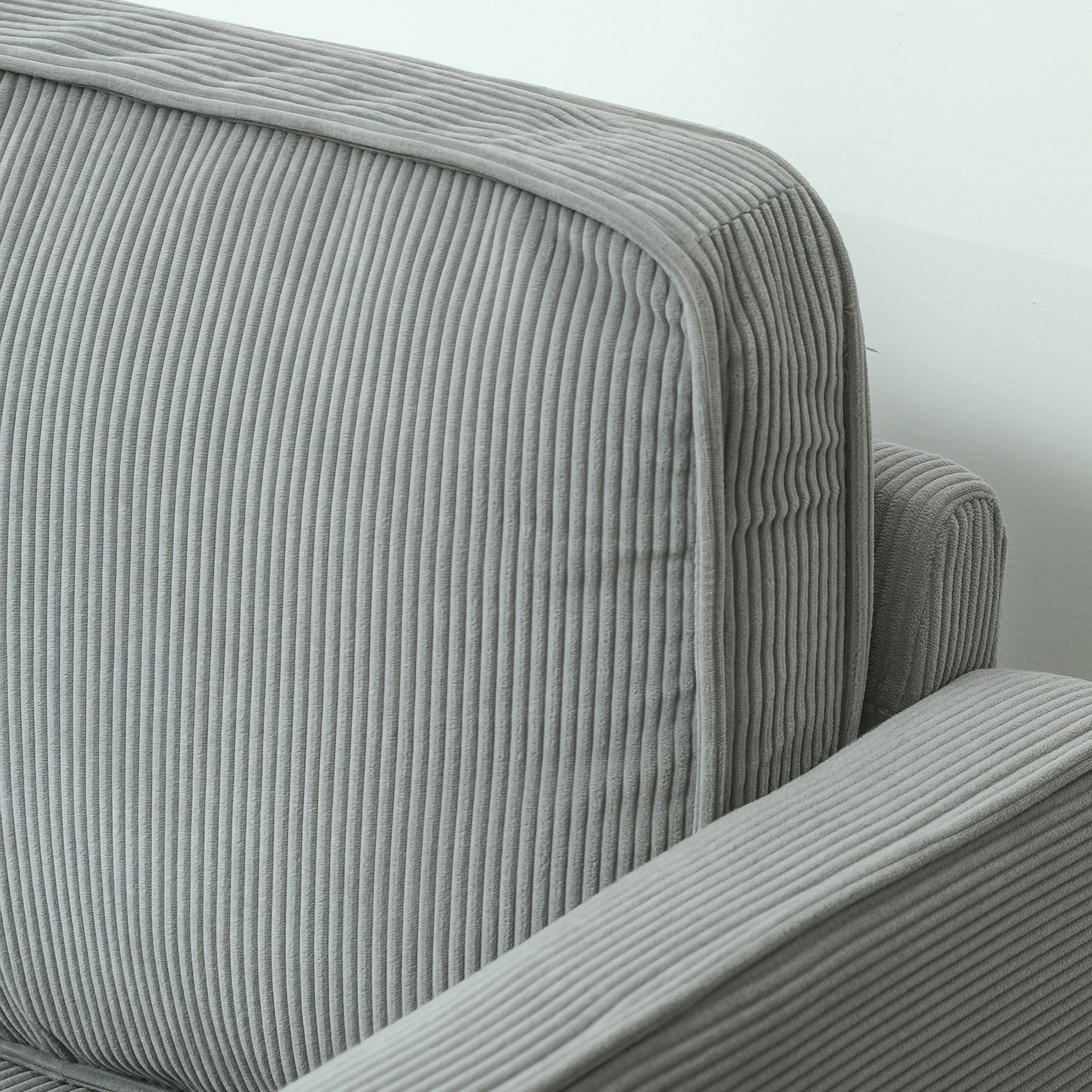 Zweisitzer-Sofa mit Stauraum und soliden Holzbeinen, für Wohnzimmer, Schlafzimmer, 117 x 63 x 79 cm, Hellgrau