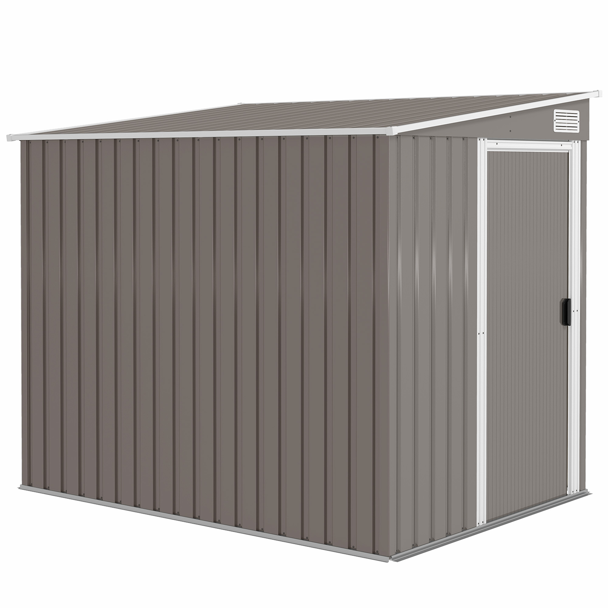 Metall Gerätehaus 2,81m² 154x206,5x181 cm Geräteschuppen mit Pultdach Fundament