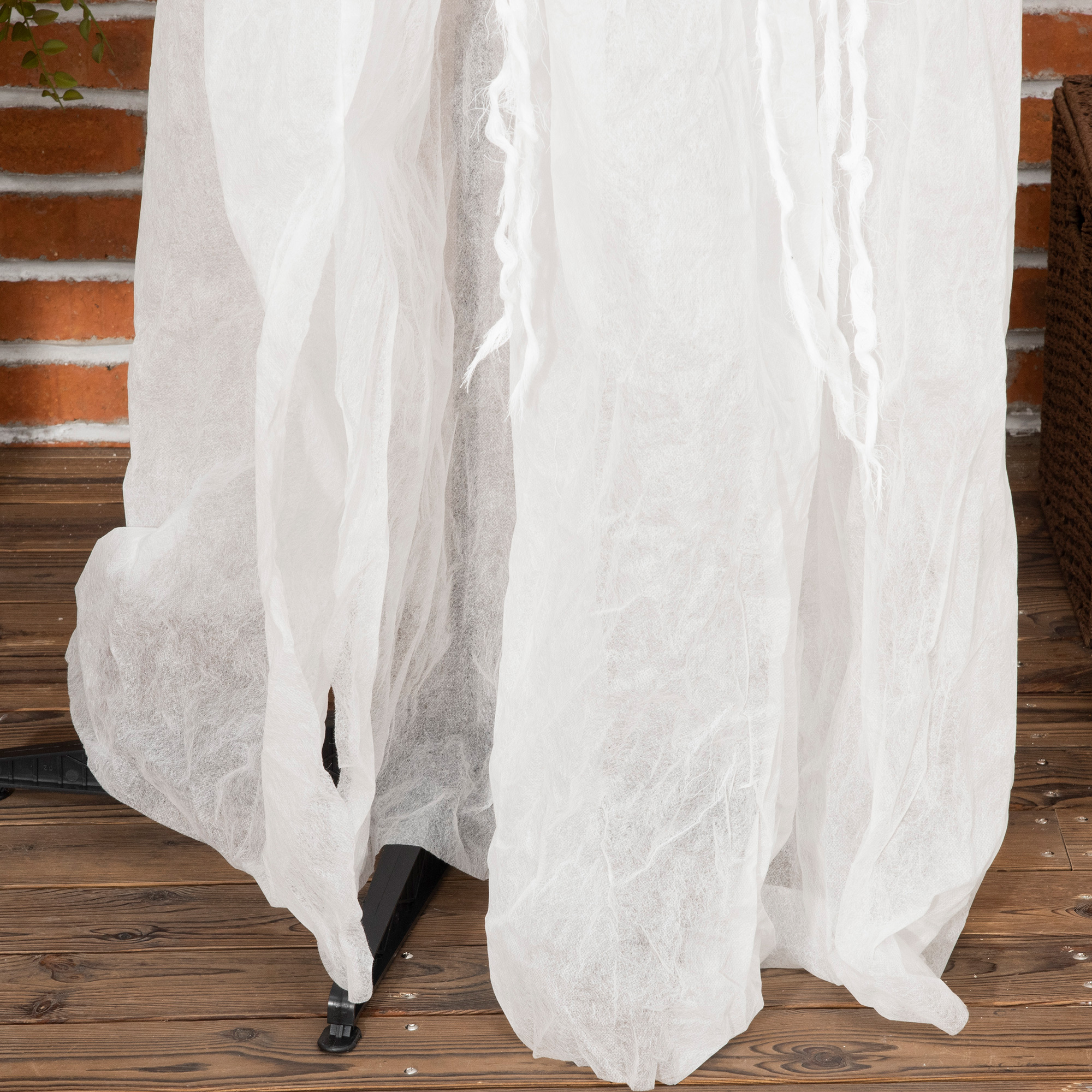 189 cm Weiße Hexe mit Kürbiskopf, lebensgroße Halloween-Außendekoration