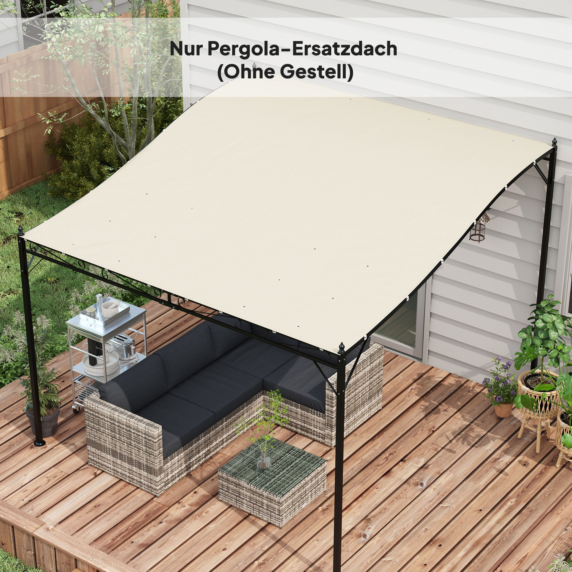Markisen-Ersatzdach Ersatzdach für Markise, wetterbeständig, 297 cm x 243 cm, Beige