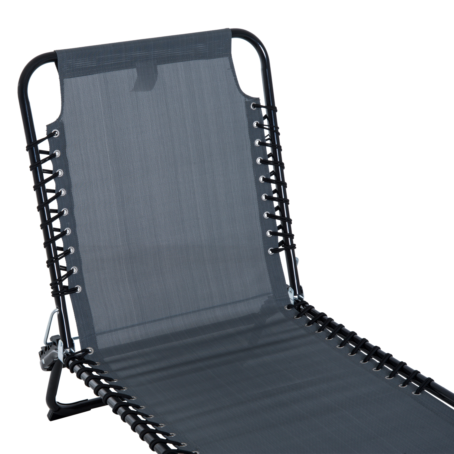 Sonnenliege klappbar Gartenliege, Liegestuhl mit 4-Fach verstellbare Rückenlehne, wetterfeste Campingliege bis 120 kg belastbar, für Garten Strand Pool, Grau
