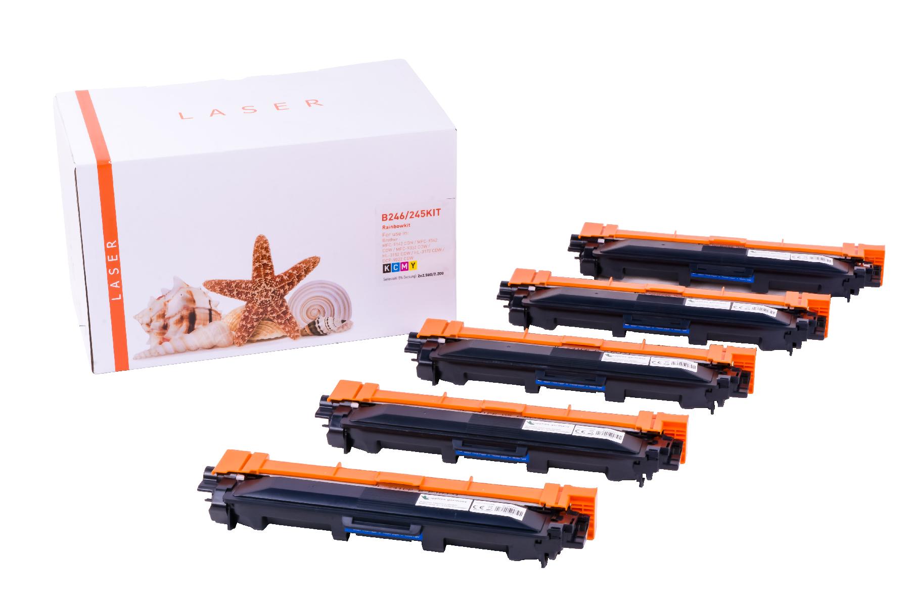 TN246KIT5 Univ. Toner TN241/242/245/246 Rainbowkit für Brother / TN246KIT / BK2x2.500 / CMY2.200 Seiten