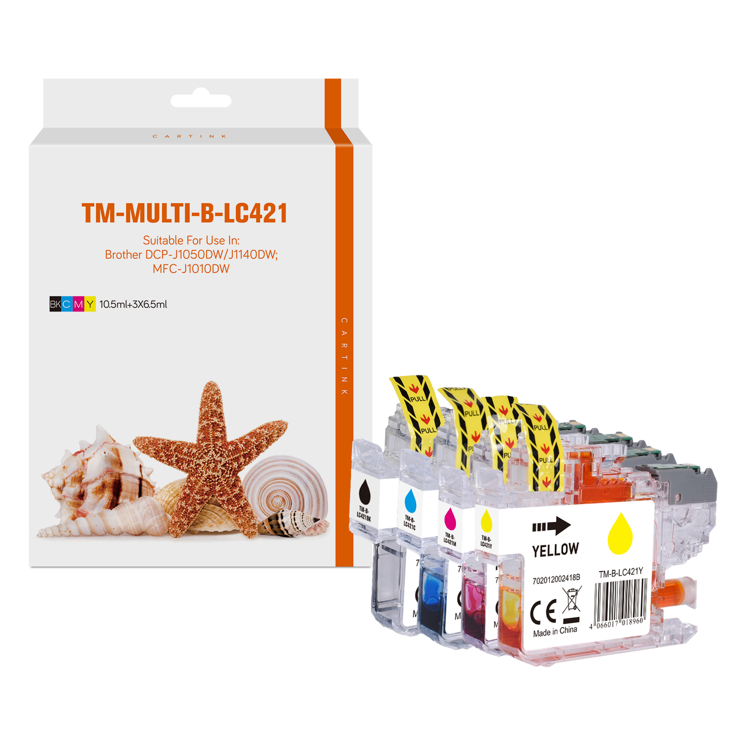 Multipack LC421 alternativ Tinte für Brother  / LC421VAL / BK10,5ml / C,M,Y6,5ml