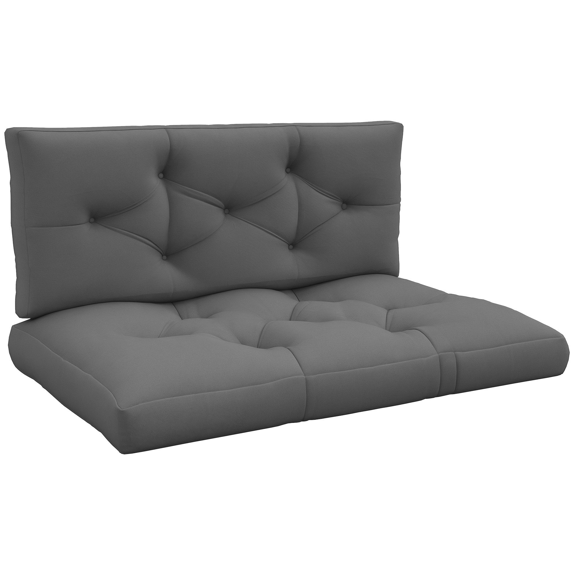 Sitzpolster Sitzkissen Polsterauflage, mit Knopfheftung, 120 x 80 x 12 cm, Grau