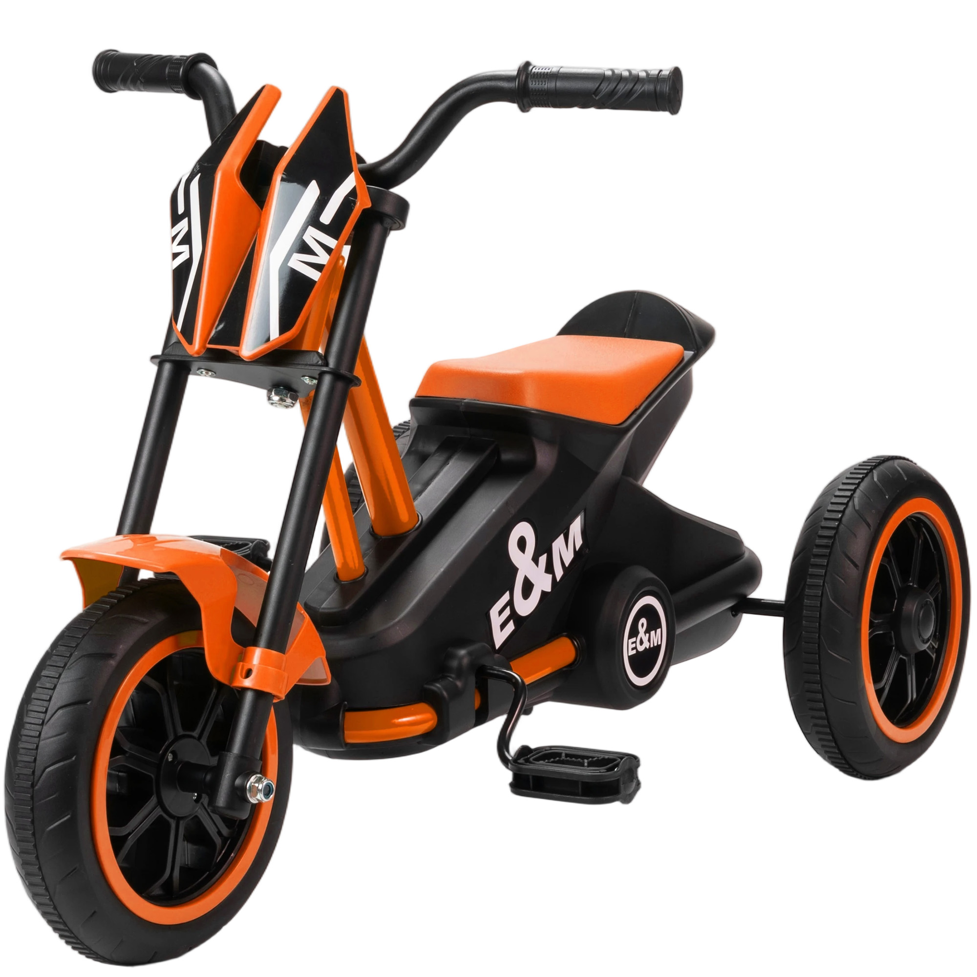 Dreirad, Kinderfahrrad, Laufrad, Kinderrad mit Pedal, Lauffahrrad für Kinder 18-36 Monaten, Stahl, 79x44x47 cm, Orange