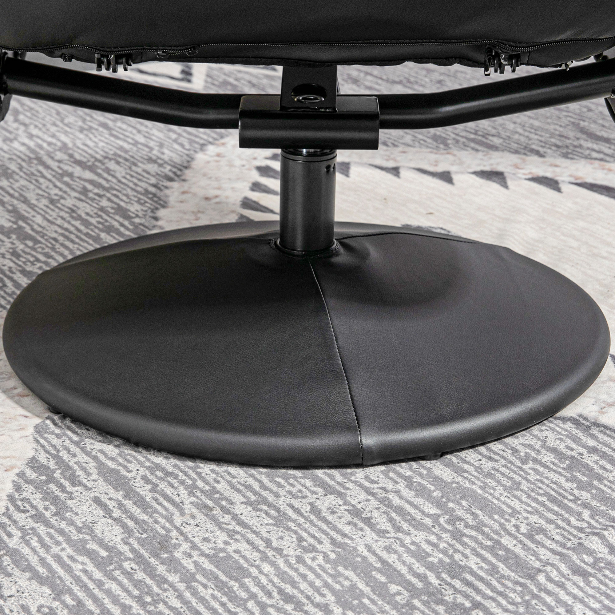 2-teiliges Sessel-Set Sessel mit Fußhocker Relaxsessel mit Fußhocker, höhenverstellbar, neigbare Rückenlehne, Schwarz