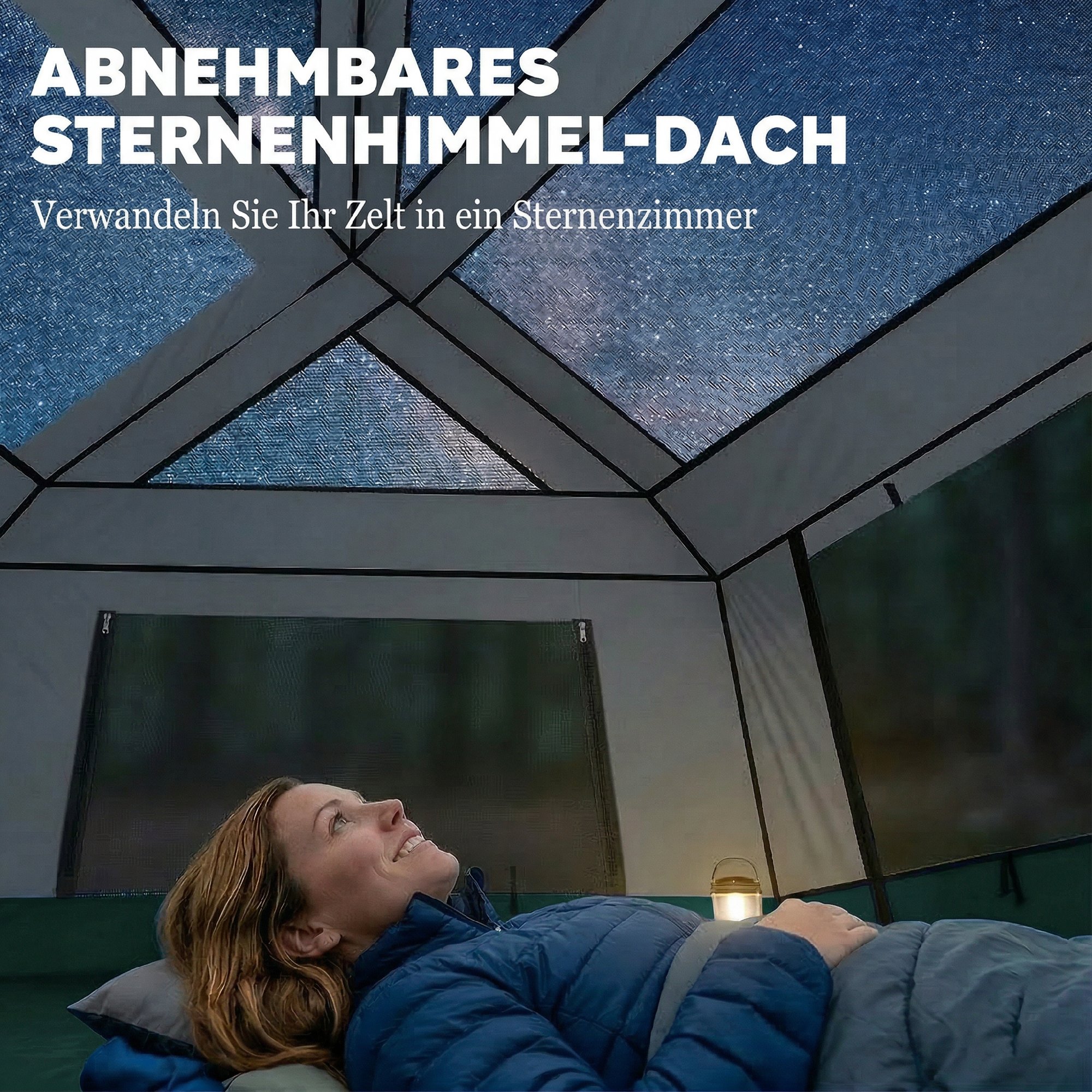 Campingzelt für 4-6 Personen stabil 3000mm wasserdicht Familienzelt mit abnehmbarem oberen Abdeckung UV30+ Schutz Grün