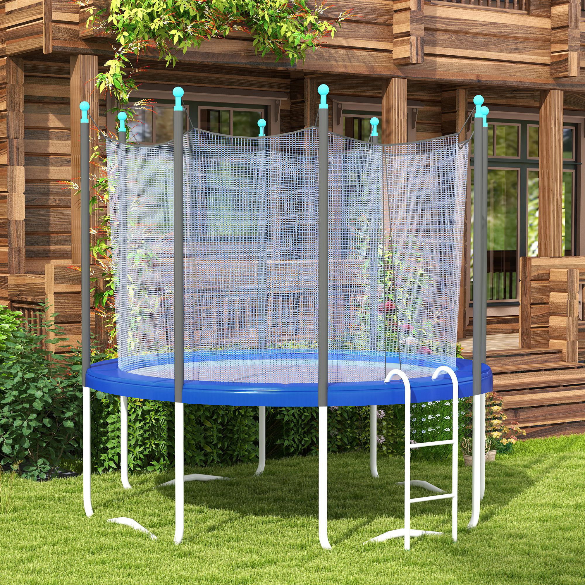 Ersatz-Randabdeckung für Trampoline, wasserfest, reißfest, Ø366 cm, Blau