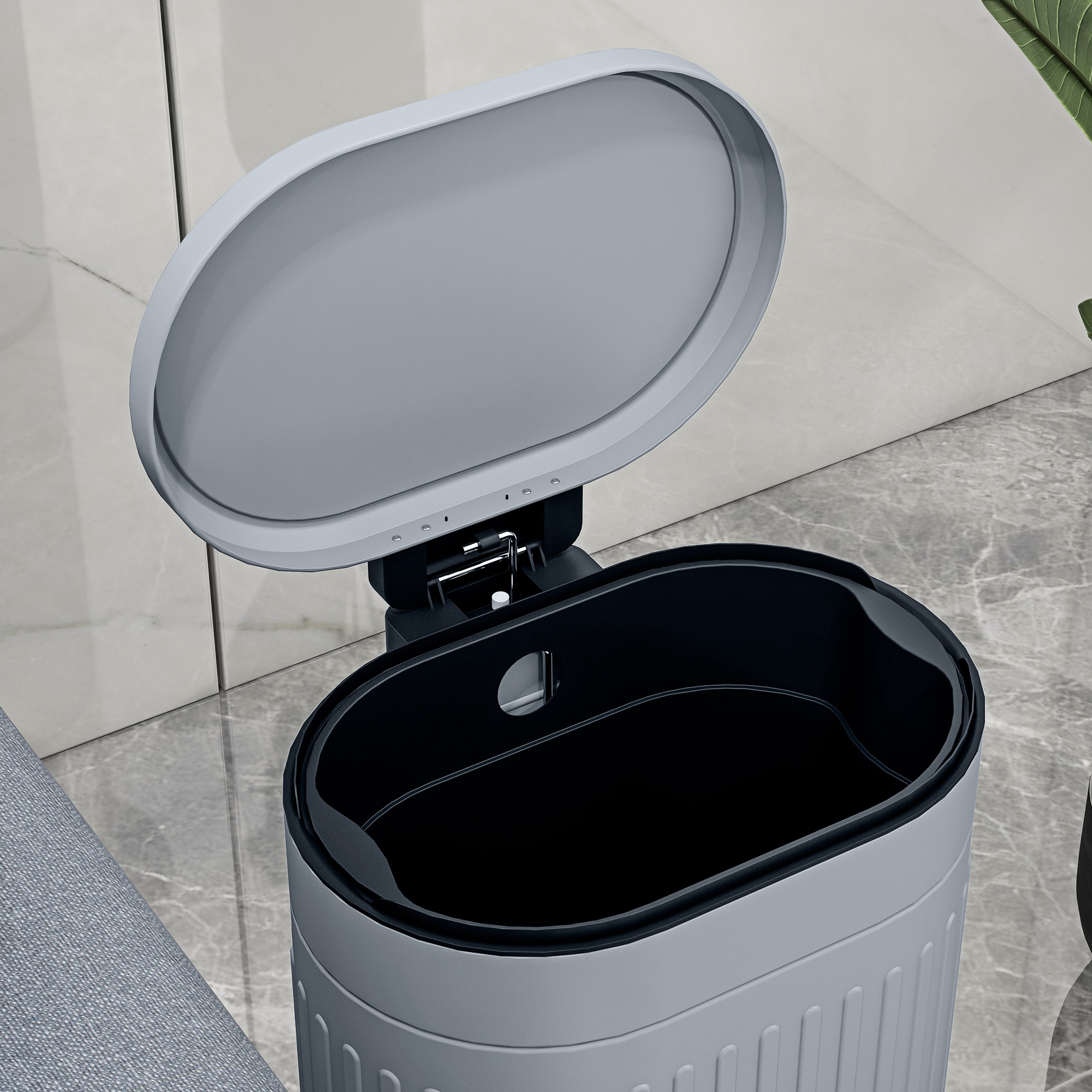 Mülleimer 20l Treteimer mit Deckel Fußpedal herausnehmbarem Inneneimer Soft-Close-Funktion 36,5 x 31,2 x 45 cm, Grau