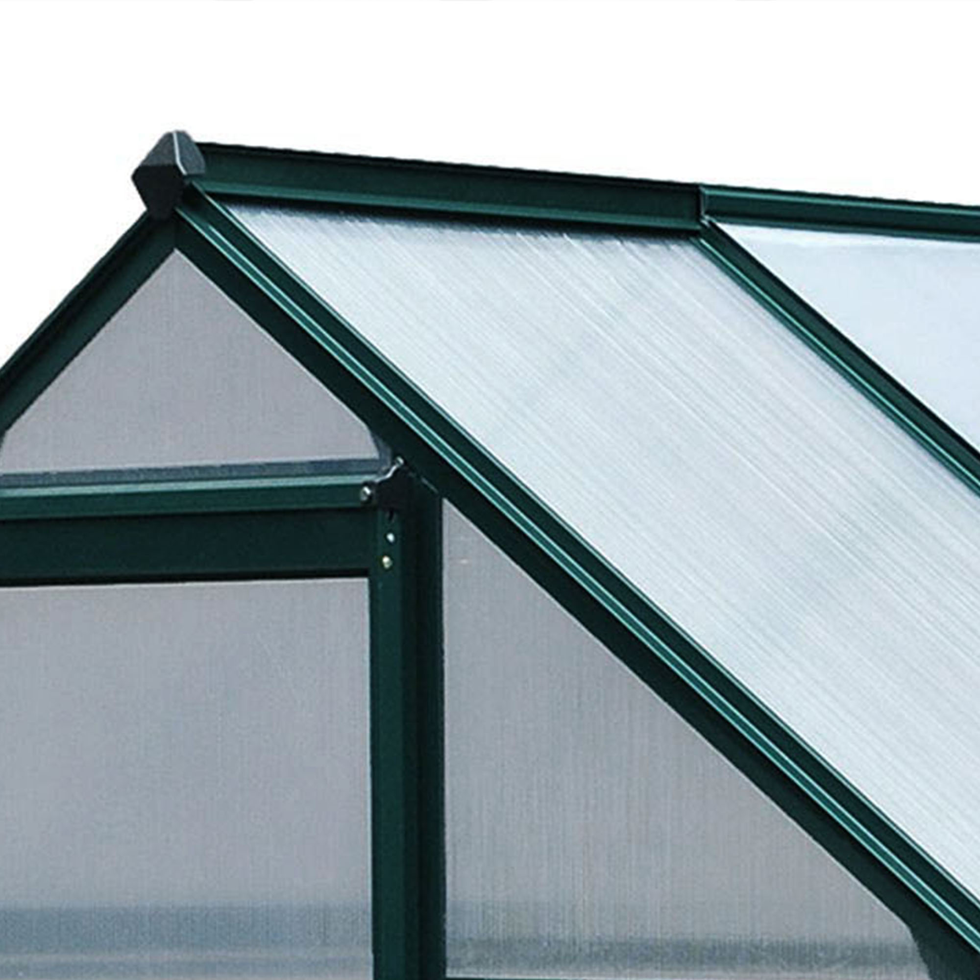Gewächshaus mit Dachfenster Aluminium Treibhaus 190 cm x 132 cm x 201 cm Grün + Transparent
