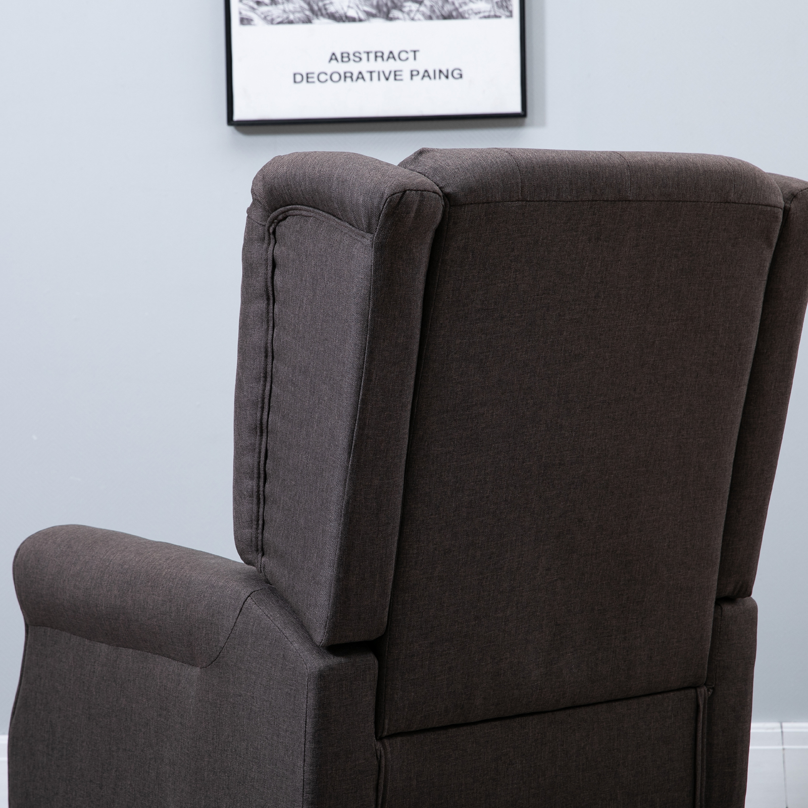 Ohrensessel Sessel mit Tufting, hoher Rückenlehne, Gepolstert Loungesessel mit abgerundeten Armlehnen, Holzbeine, für Schlafzimmer, Wohnzimmer, bis 160 kg, Braun