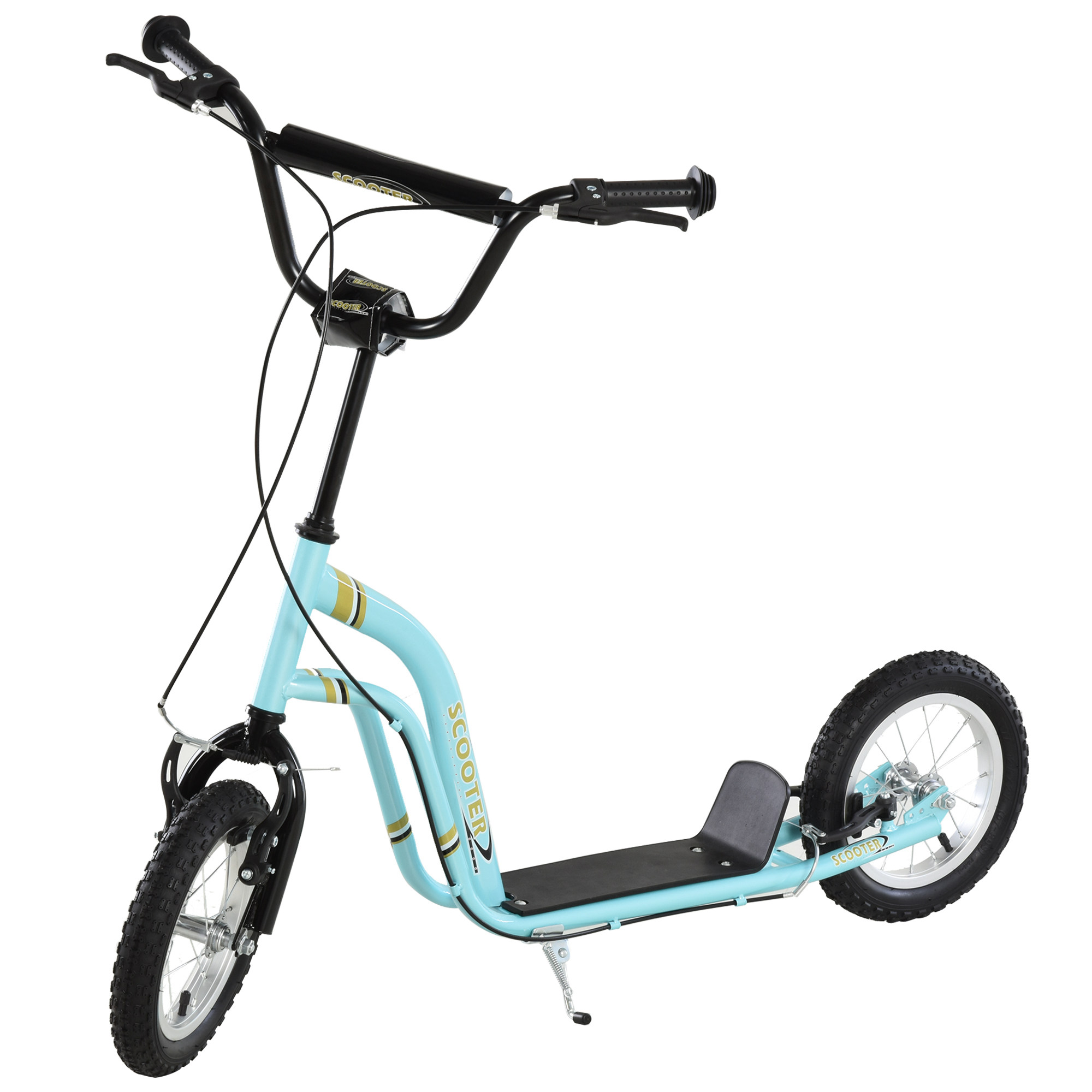 Kinderroller ab 5 Jahre, Tretroller, Cityroller für Kinder, Aluminium, 120 x 58 x 85-95 cm, Hellblau