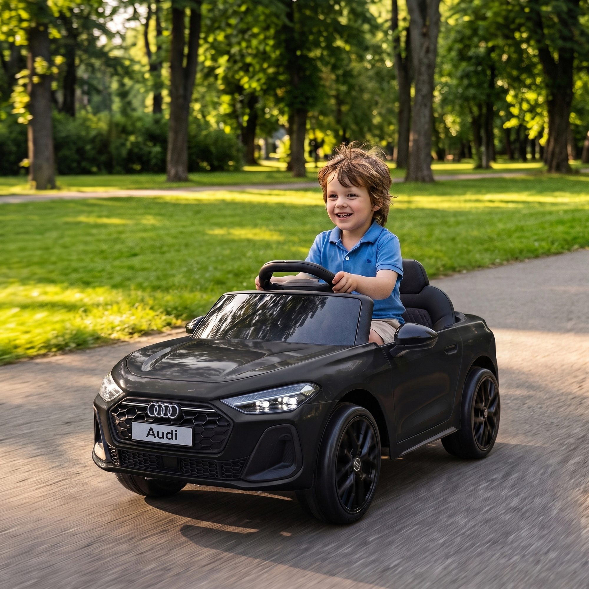 Kinder Elektroauto Audi A5L 12V Kinderauto mit 2,4 G Fernbedienung 2 Motoren Lithium-Akku Sanftanlauf 4-Rad-Federung