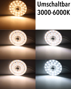 LED Umrüstmodul "UM1224cct" für Leuchten, Ø 17cm, 12-18-24W, Magnethalter