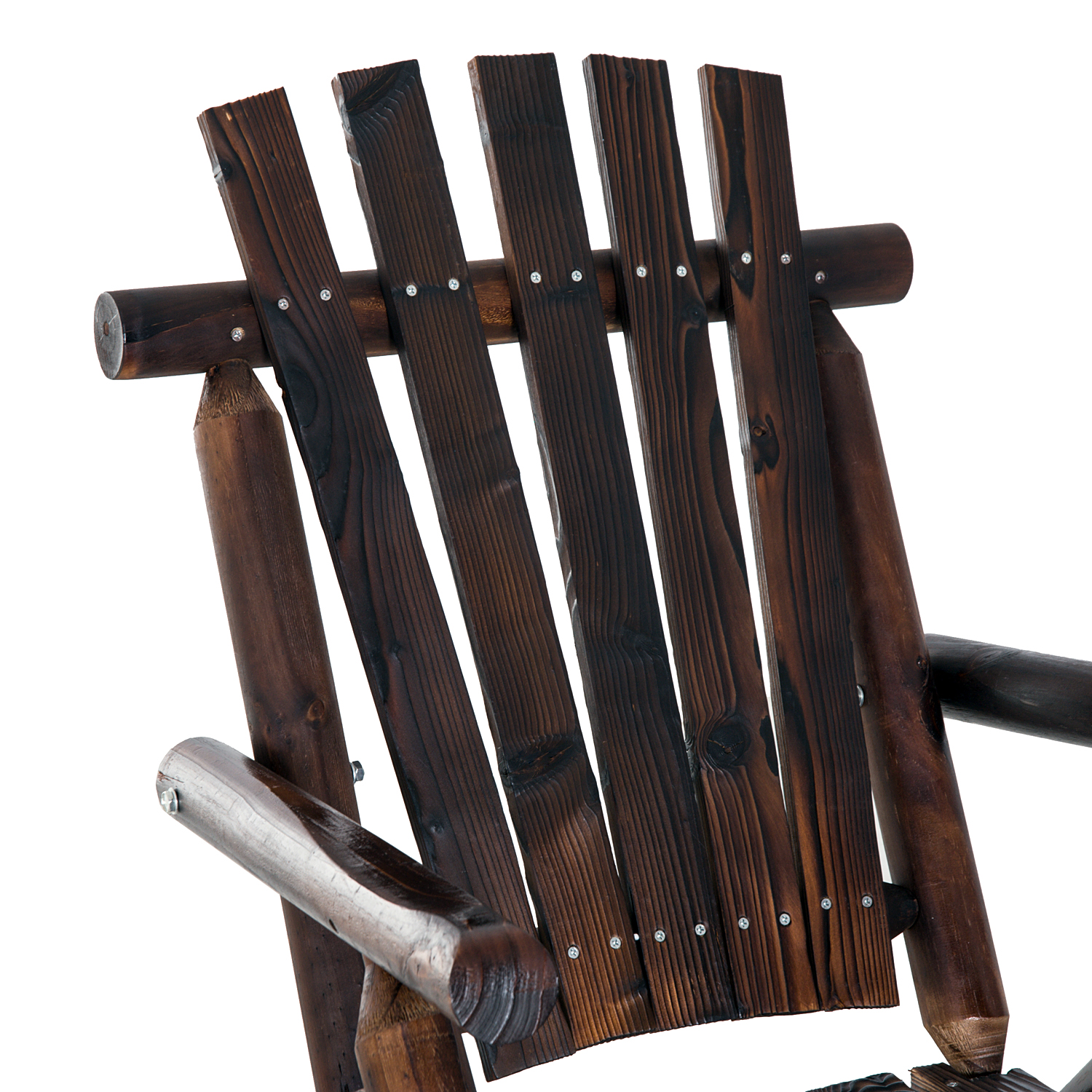 Schaukelstuhl mit Armlehne, Wetterfest, Massivholz Verkohlt, 97 x 69 x 93cm