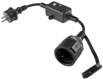 Fehlerstromschutzadapter "CT-RCD" IP44 / Zwischenstecker mit Kupplung / Stecker