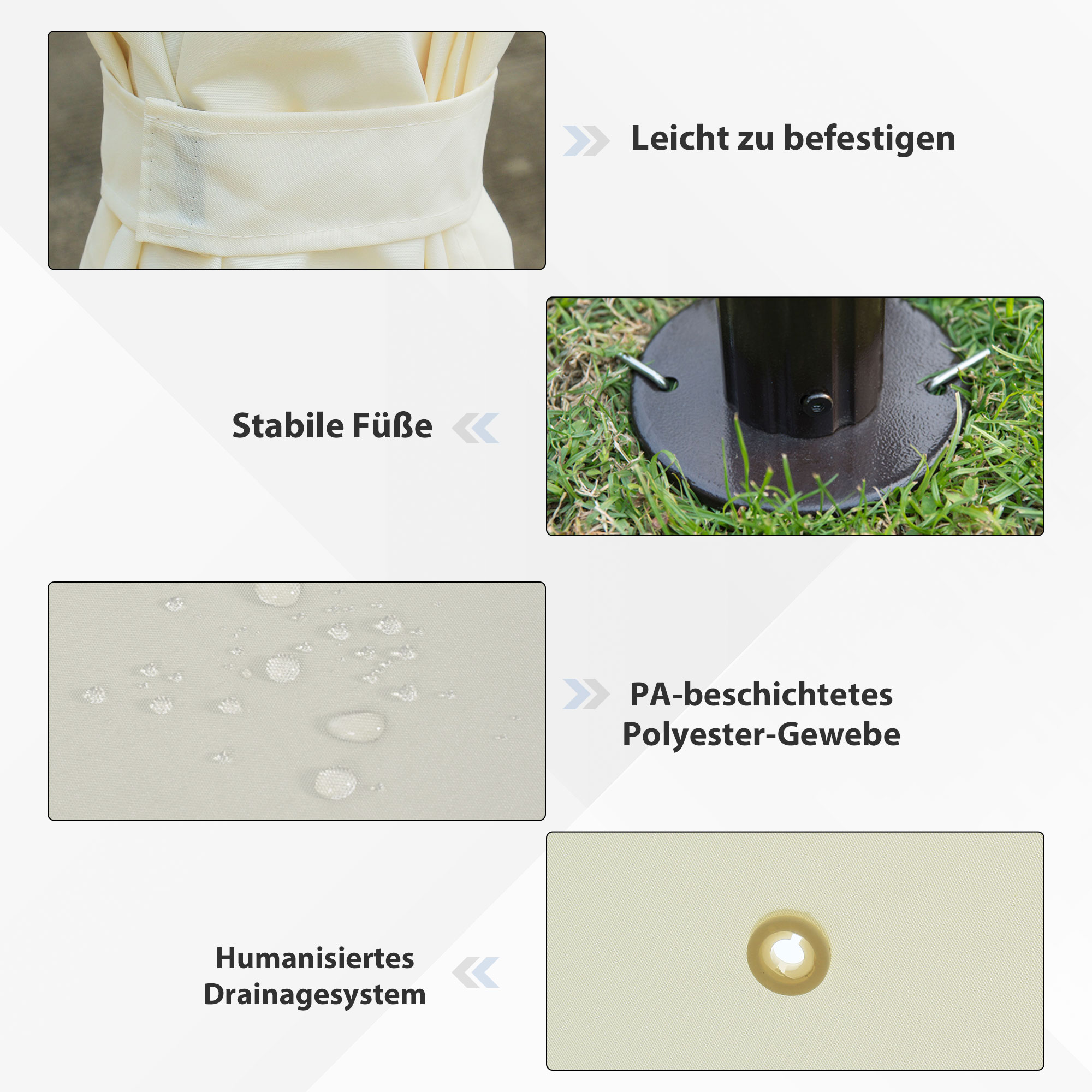 Luxus Pavillon Gartenpavillon Partyzelt Festzelt Gartenzelt Pagode 3x4 m Creme