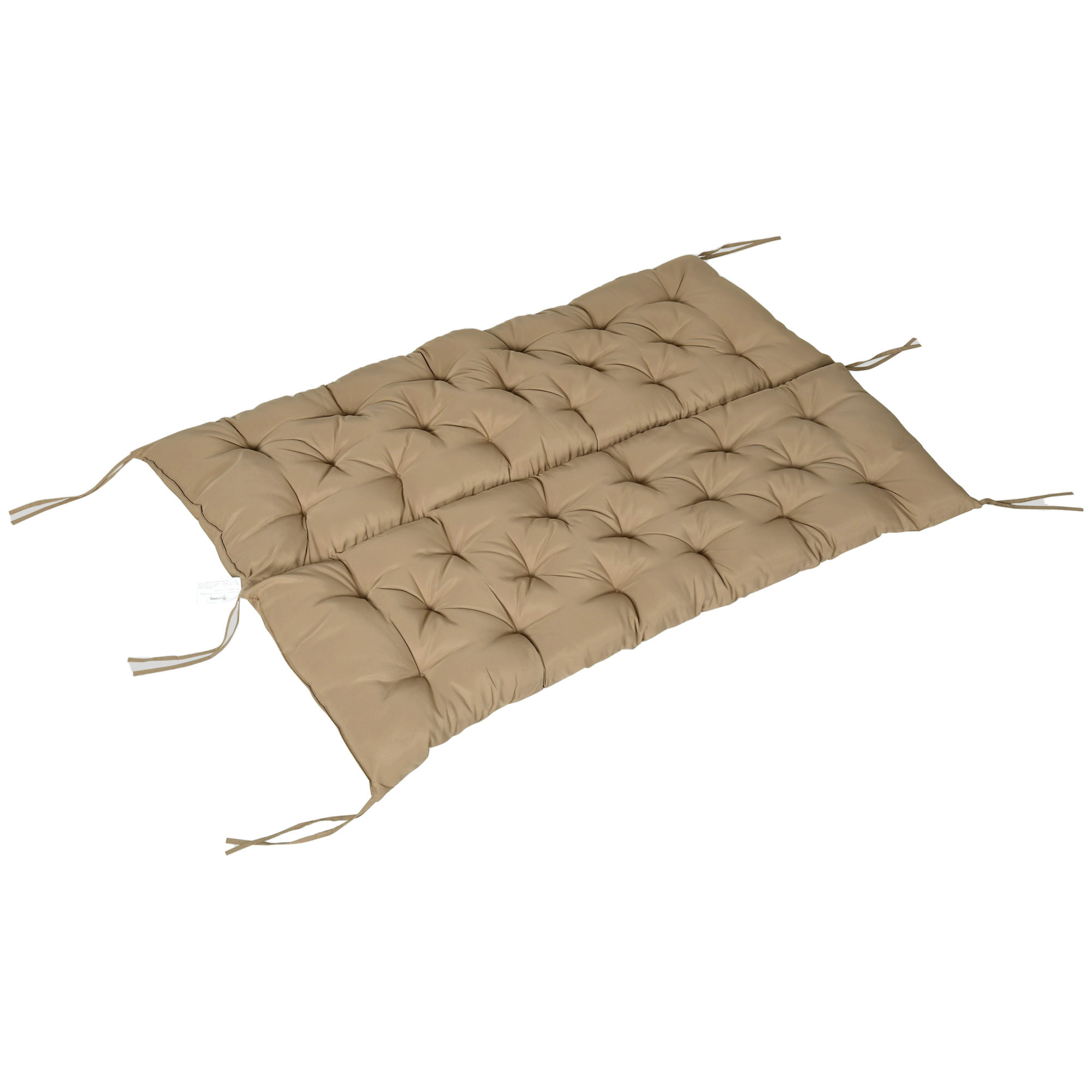 3 Sitzer Bankauflage 150x98x8 cm Bankkissen mit Bändern, Bankpolster für Gartenmöbel Hollywoodschaukel, Khaki
