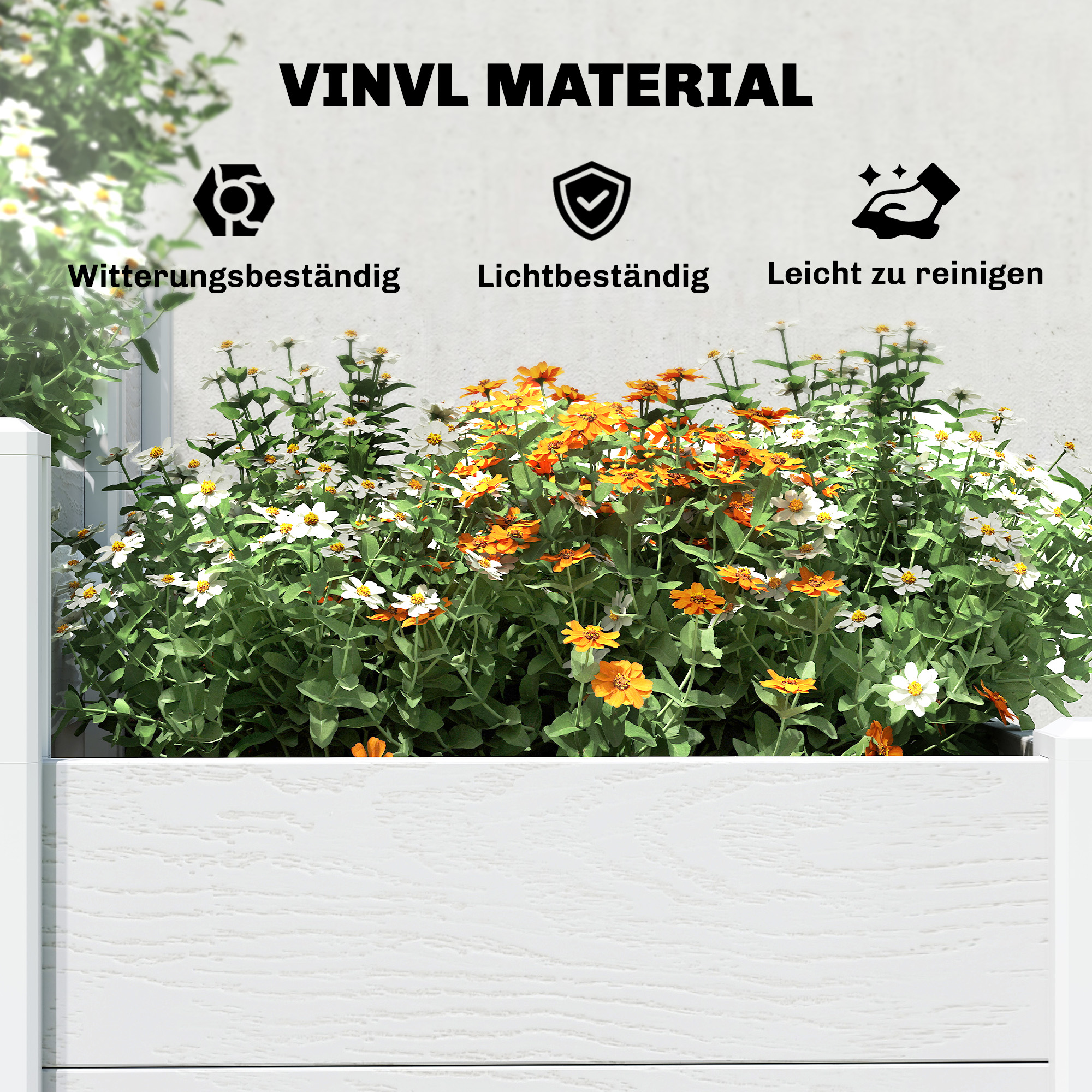Hochbeet 3-stufig Stapelbar Gartenbeet mit Offenem Boden, modulares Kräuterbeet DIY Montage Kunststoff