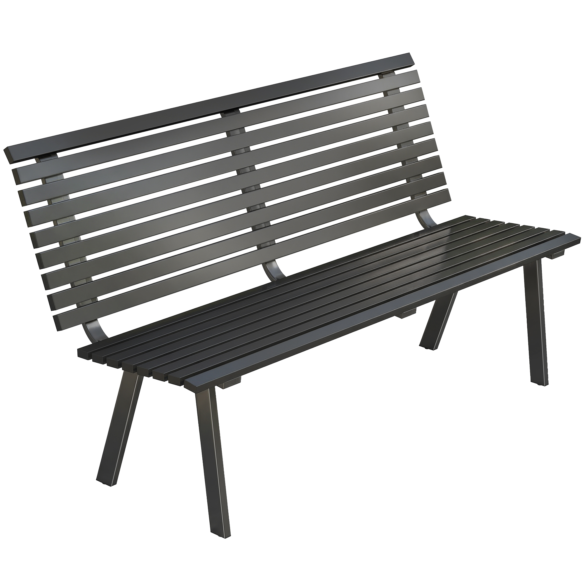 Gartenbank 3-Sitzer wetterfest Metall Outdoor Sitzbank mit breitem Sitz Lamellendesign, bis 240 kg 154 x 68 x 88 cm