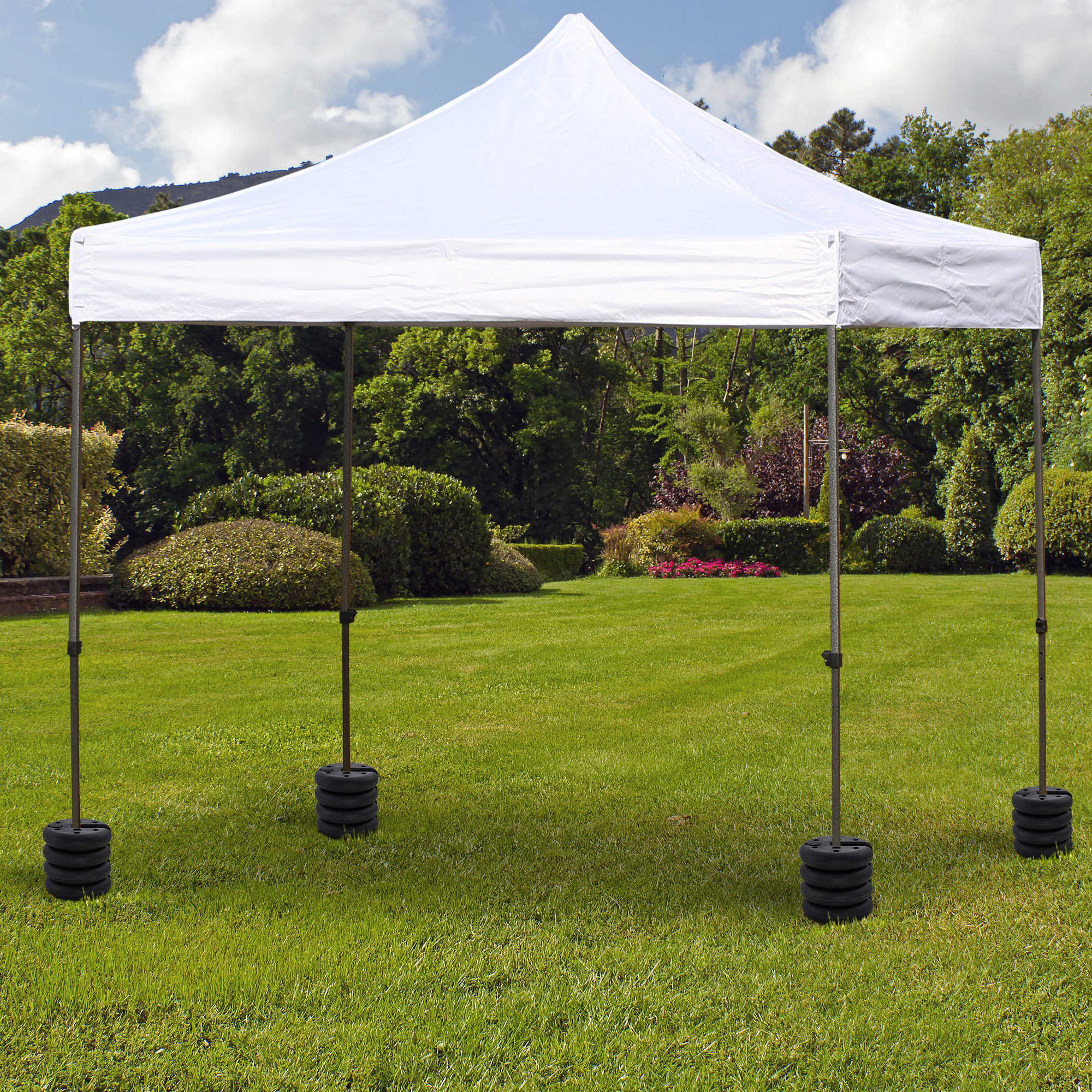 Pavillon Standfuß 4 Stk, Gewicht Partyzelt Pavillongewicht befüllbar bis 5 kg Gewichte für Pavillon Beschwerer für Pavillons Ø25 x 6 cm Schwarz