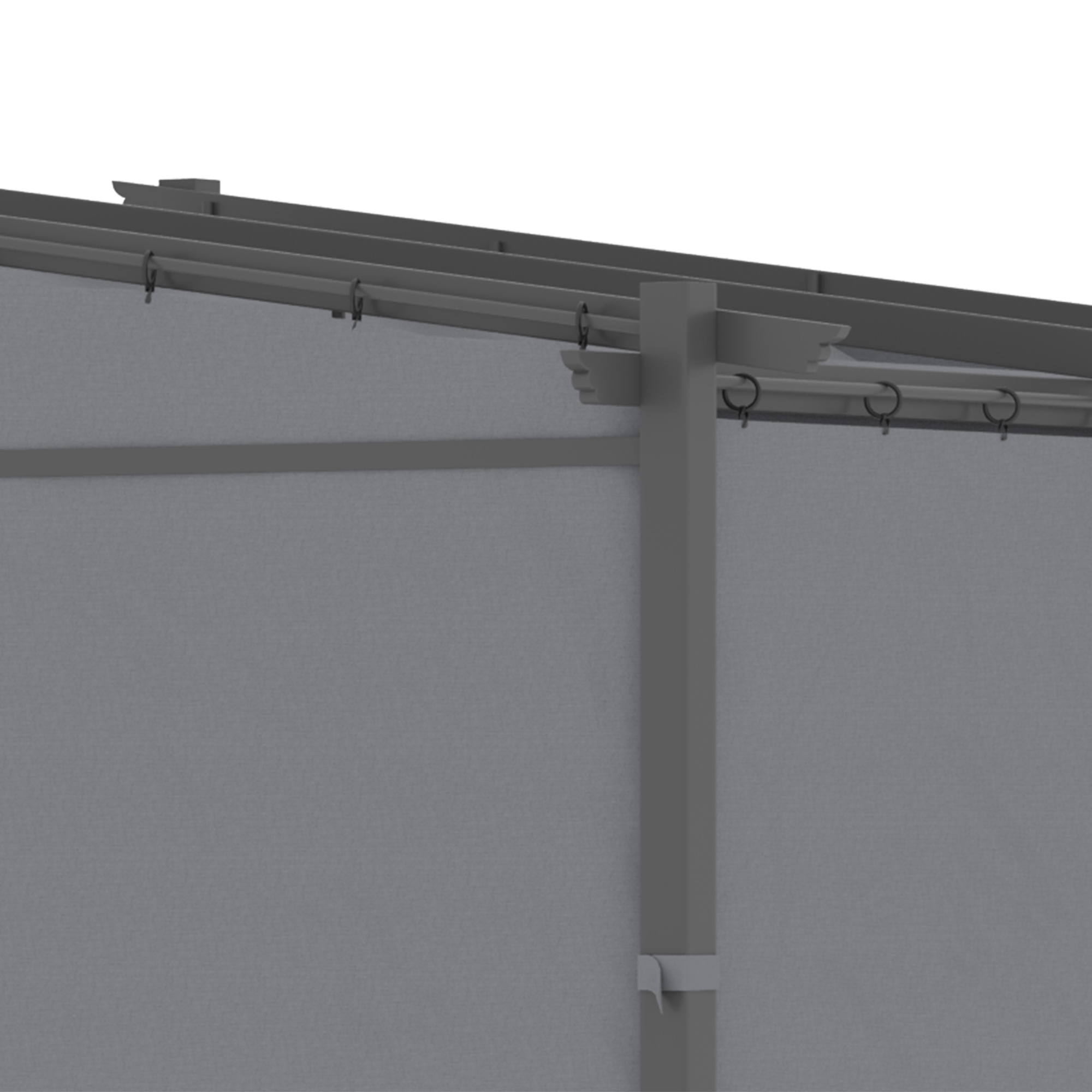Pergola, inklusive Befestigungsmaterial, ausziehbares Dach, 2.,97 m x 2,95 m x 2,3 m, Dunkelgrau