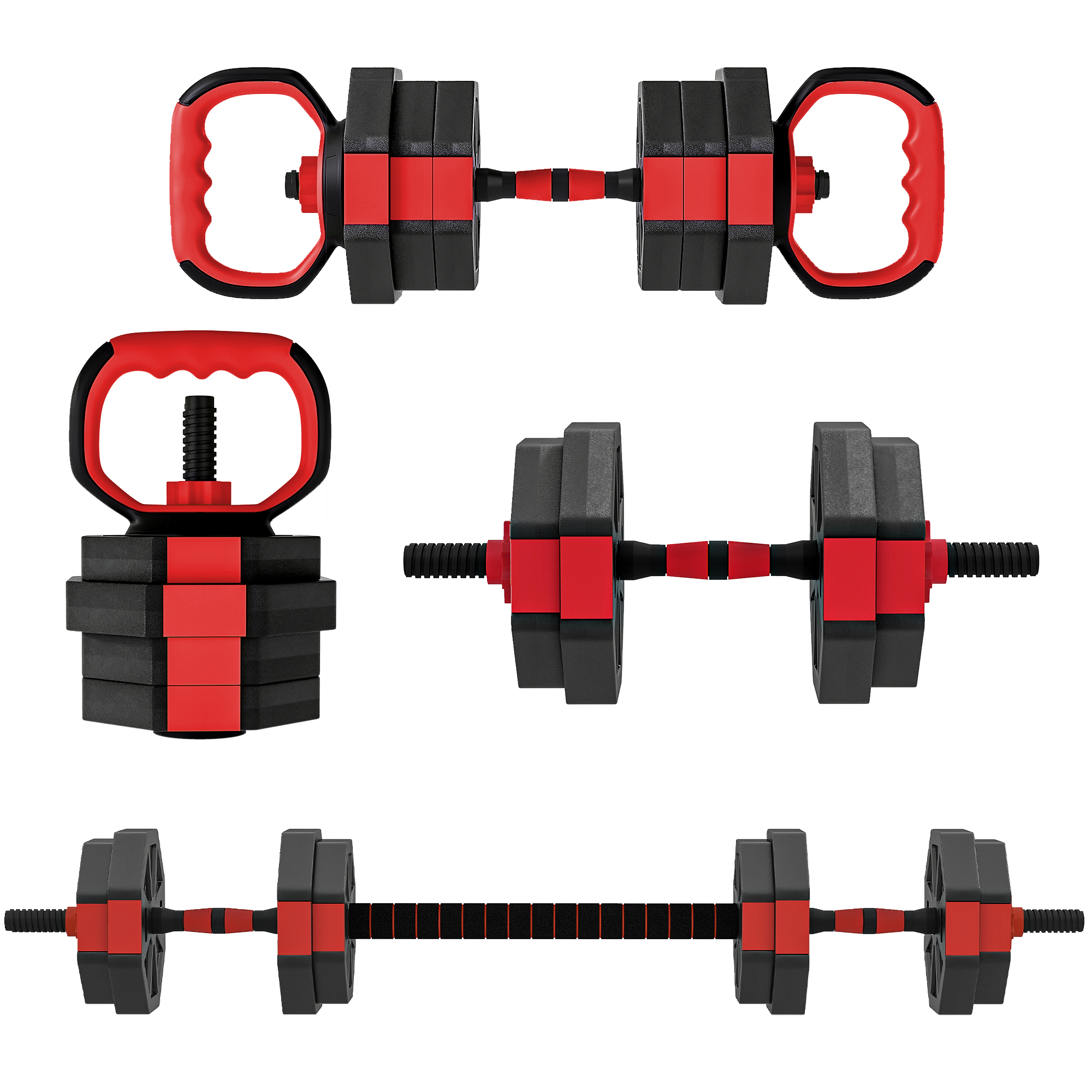 6-in-1 Hantelset Kurzhantel Set Kurzhanteln Langhanteln verstellbar 15 KG für Krafttraining Zuhause