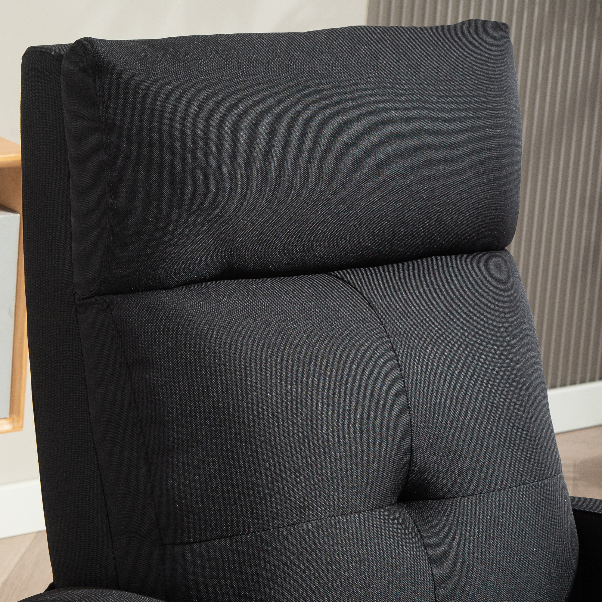 Relaxsessel mit Liegefunktion, ausfahrbares Fußteil, Taschenfederkern, bis 150 kg, Schwarz