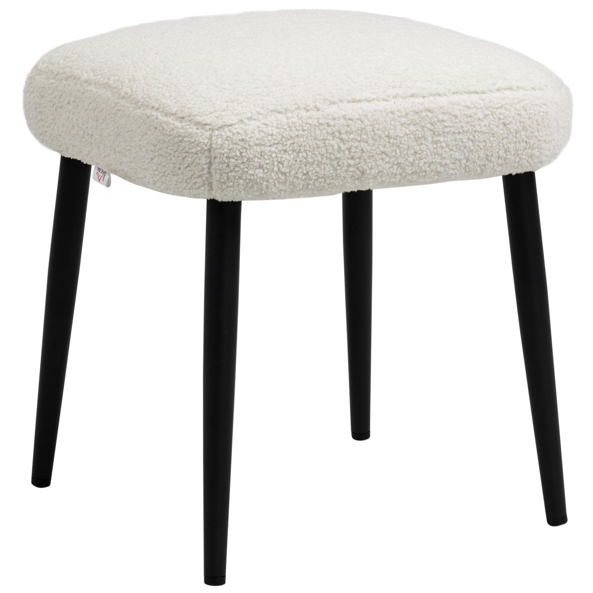 Hocker, Sitzhocker, Kaschmir-Optik, Fußhocker, Creme-Weiß