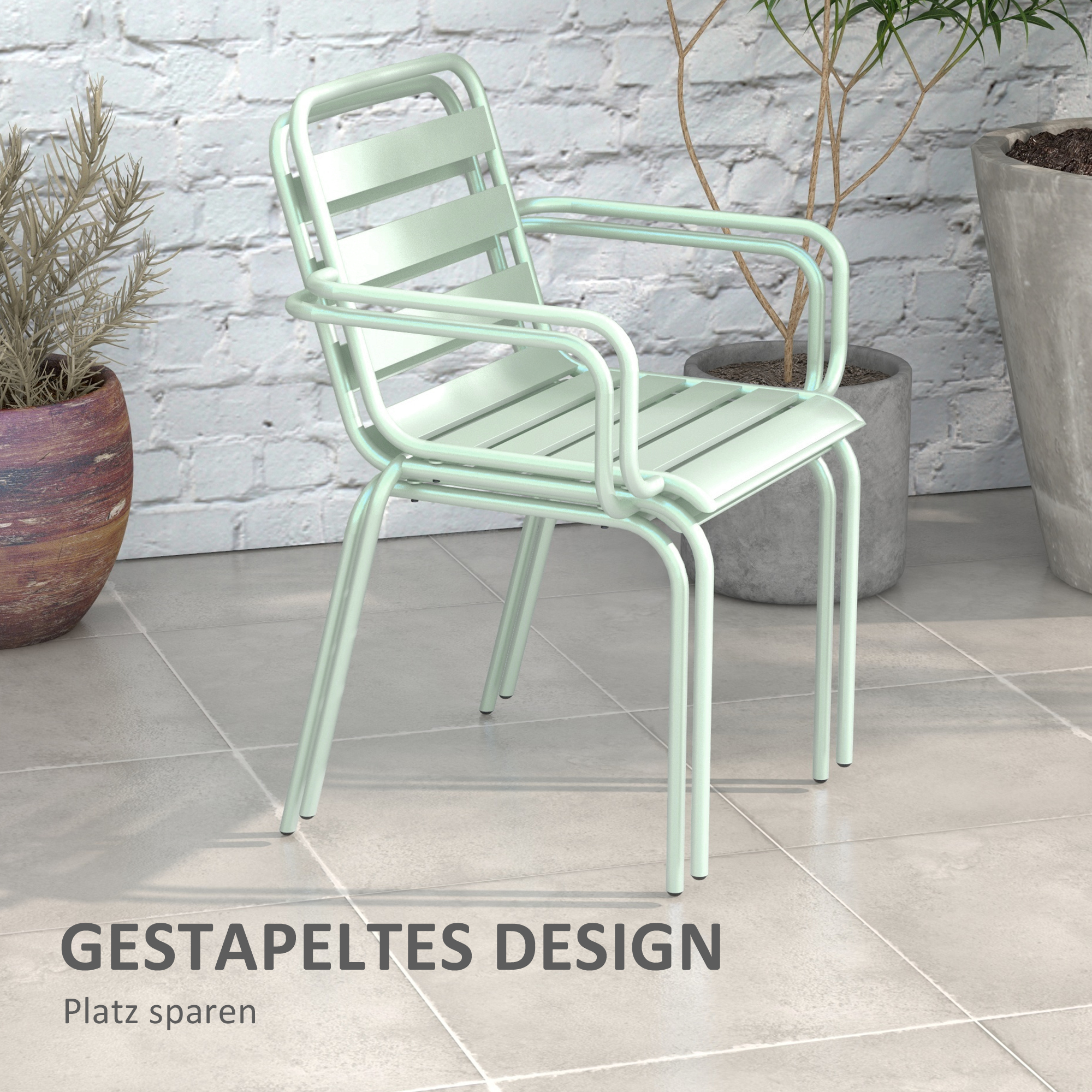 3teiliges Bistro-Set Balkonbistro-Set 2er-Bistroset, klappbar, modernes Design, 51 x 58 x 78 cm, Grün