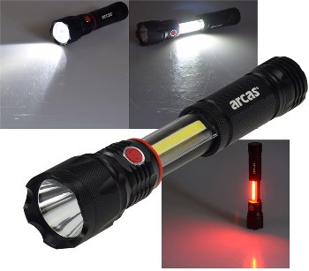 LED-Taschenlampe ARCAS 3W "3-in1" - 350lm, Arbeitsleuchte, Pannenwarn LED-Taschenlampe ARCAS 3W "3-in1" - 350lm, Arbeitsleuchte, Pannenwarn