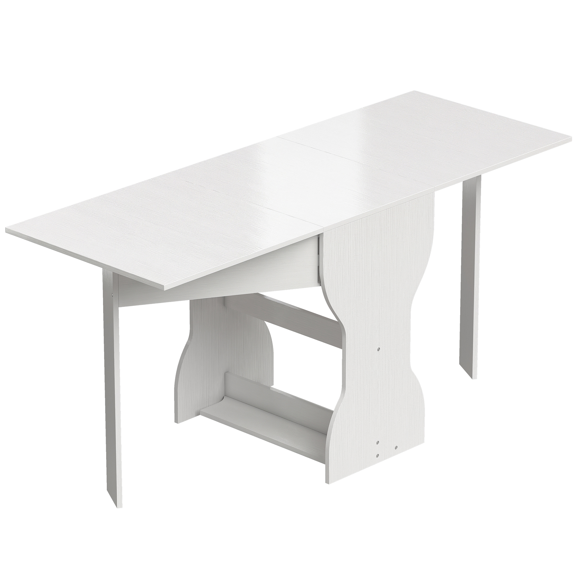 Esstisch Klappbar Küchentisch mit Stauraum für 2-4 Personen Klapptisch für Kleine Räume Esszimmer 160 x 60 x 75 cm Weiß