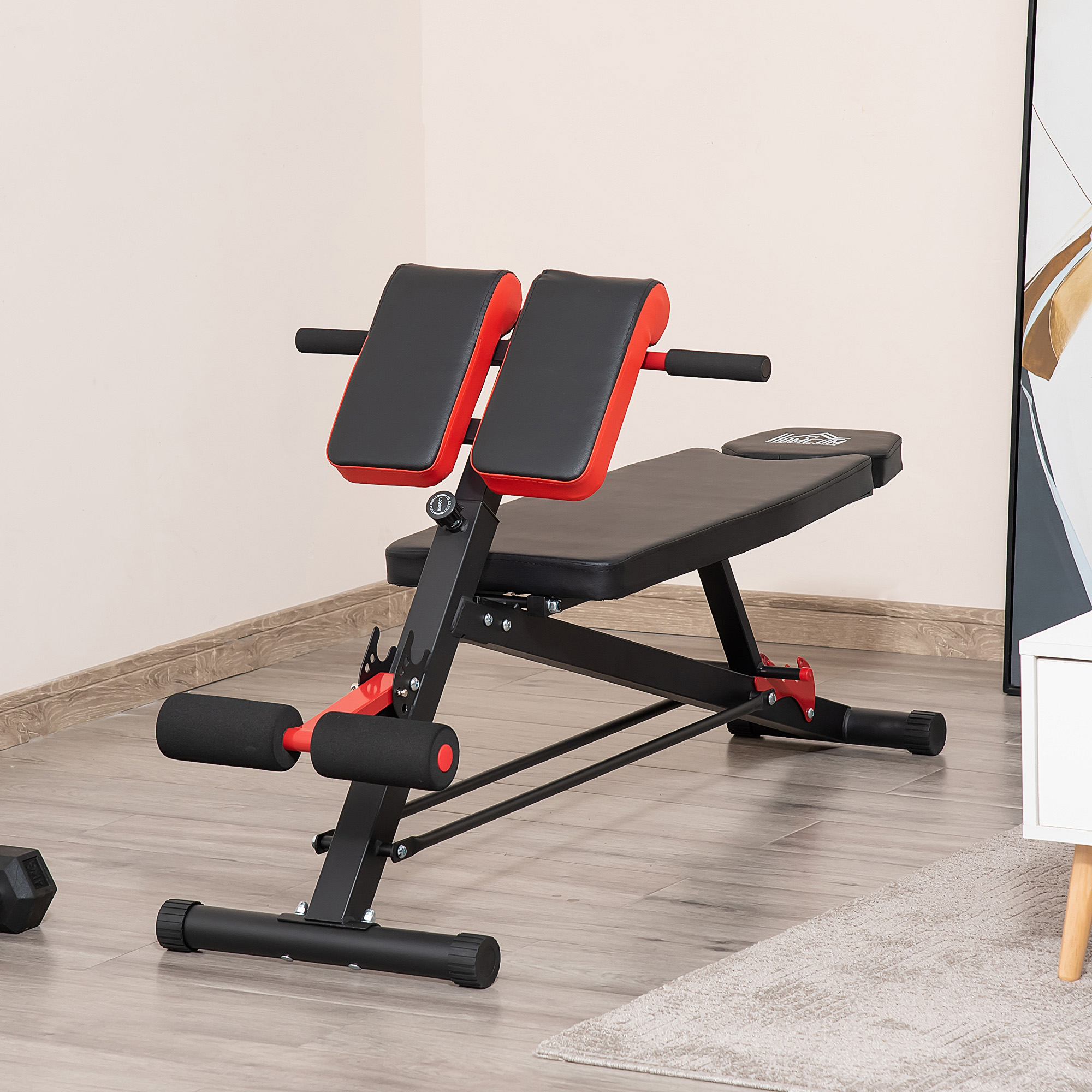 Hantelbank Fitnessbank Schrägbank Multifunktion Bauchtrainer Verstellbar Stahl Schwarz 64 x 146 x 73,5-85 cm