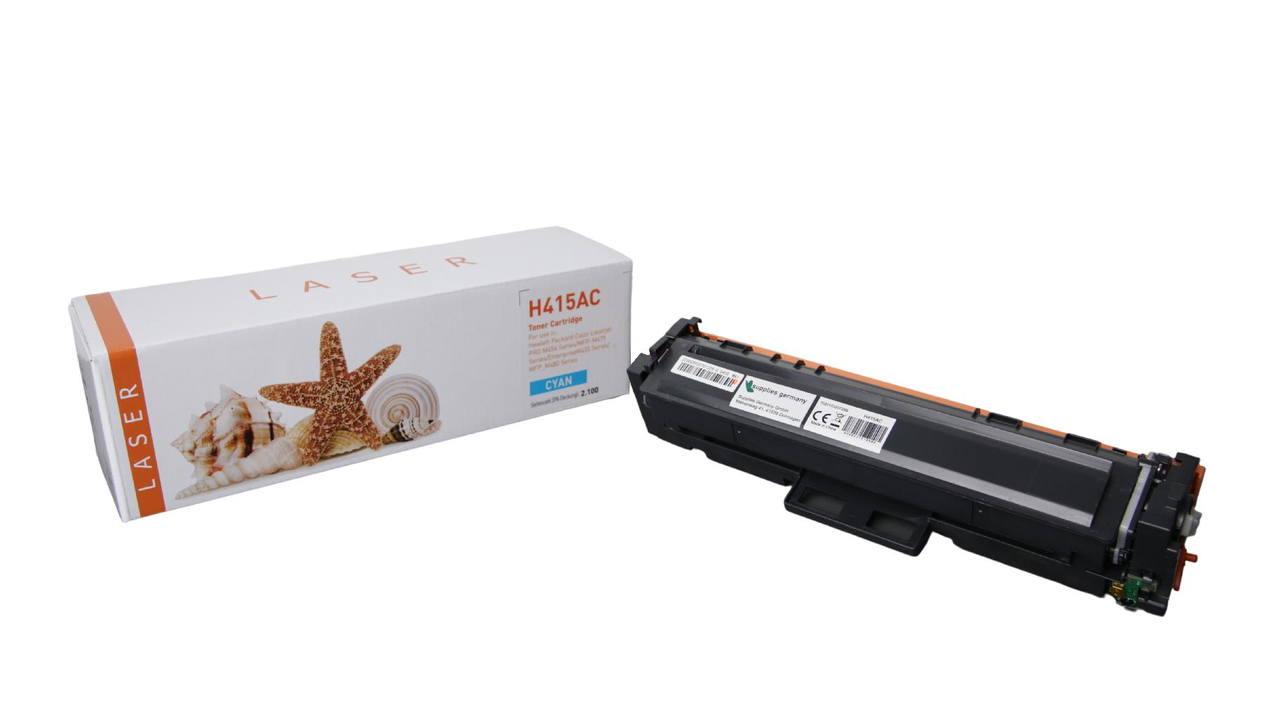 415AC alternativ Toner Cyan für HP / W2031A / 2.100 Seiten 415AC alternativ Toner Cyan für HP / W2031A / 2.100 Seiten